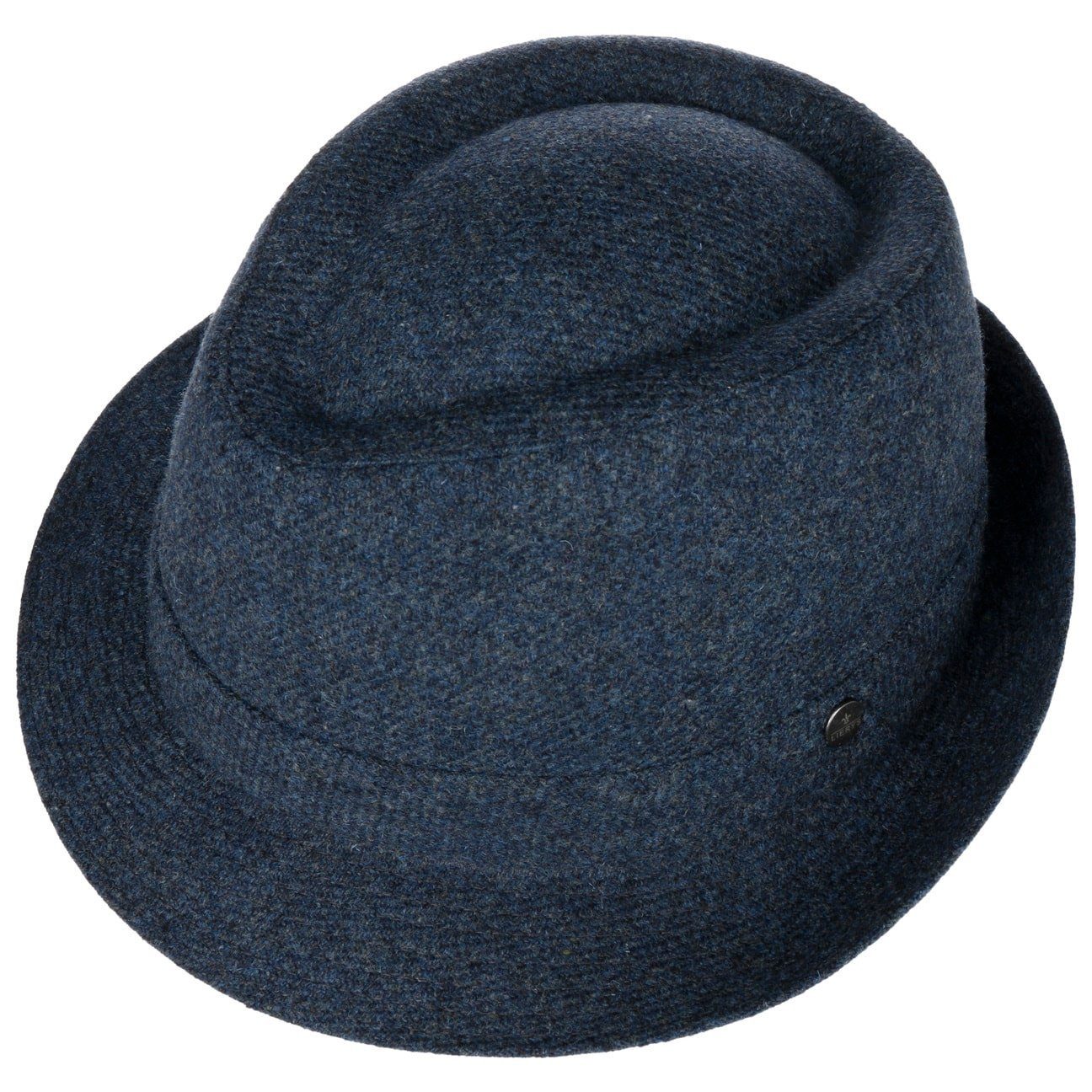 Lierys Futter, mit (1-St) Trilby Wolltrilby blau Made in Italy