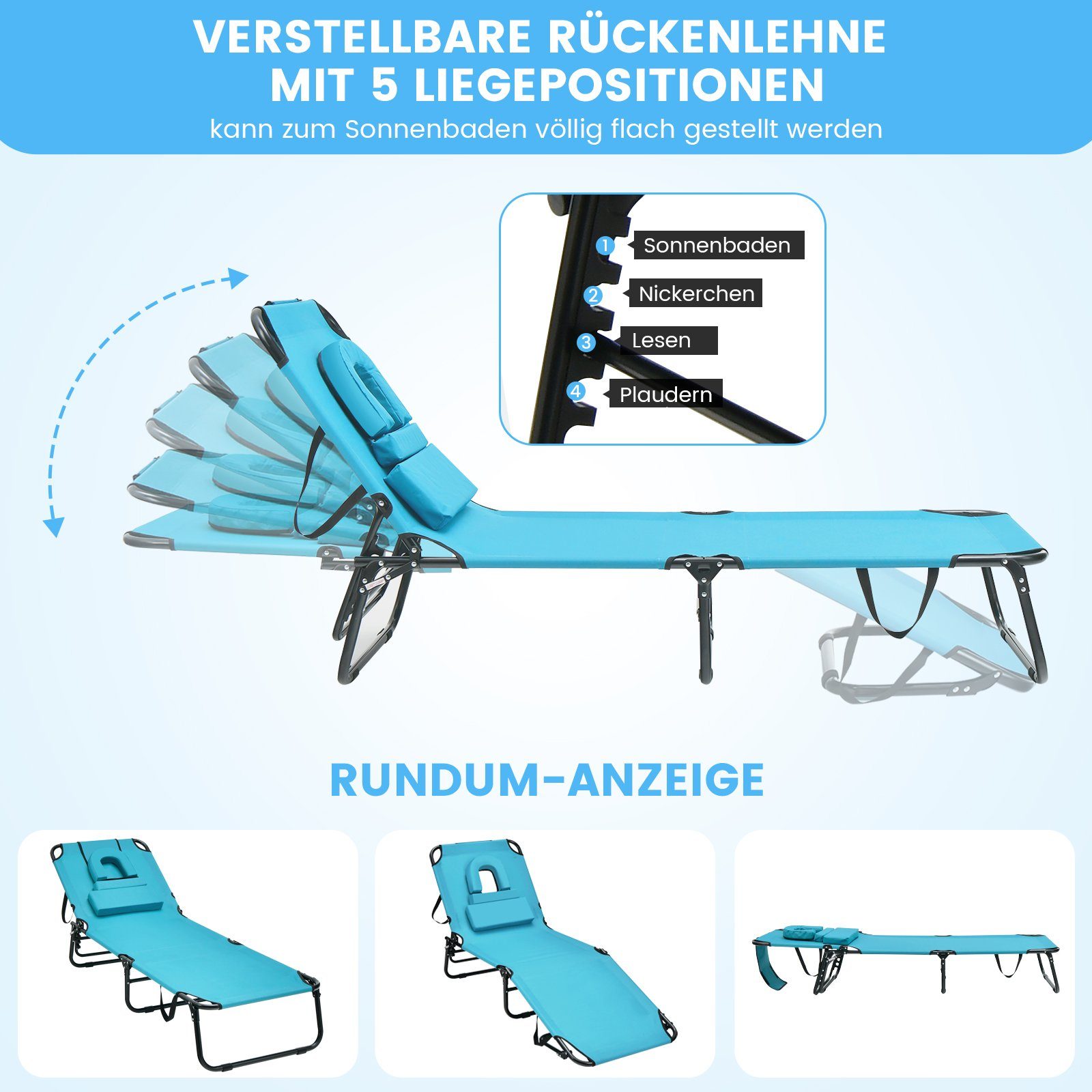 COSTWAY Gartenliege Sonnenliege, 1 St., mit günstig online kaufen