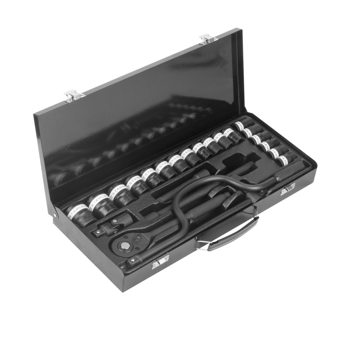 Steckschlüssel Set di chiavi a bussola 24 pezzi con cricchetto reversibile da 1/2