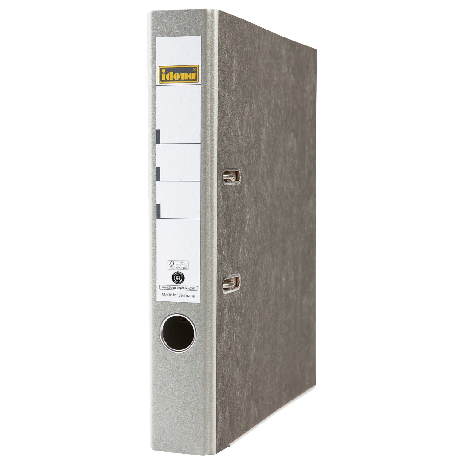 Idena Aktenordner Idena 303072 - Ordner für DIN A4, 5 cm schmal, Wolkenmarmor, grau, 1