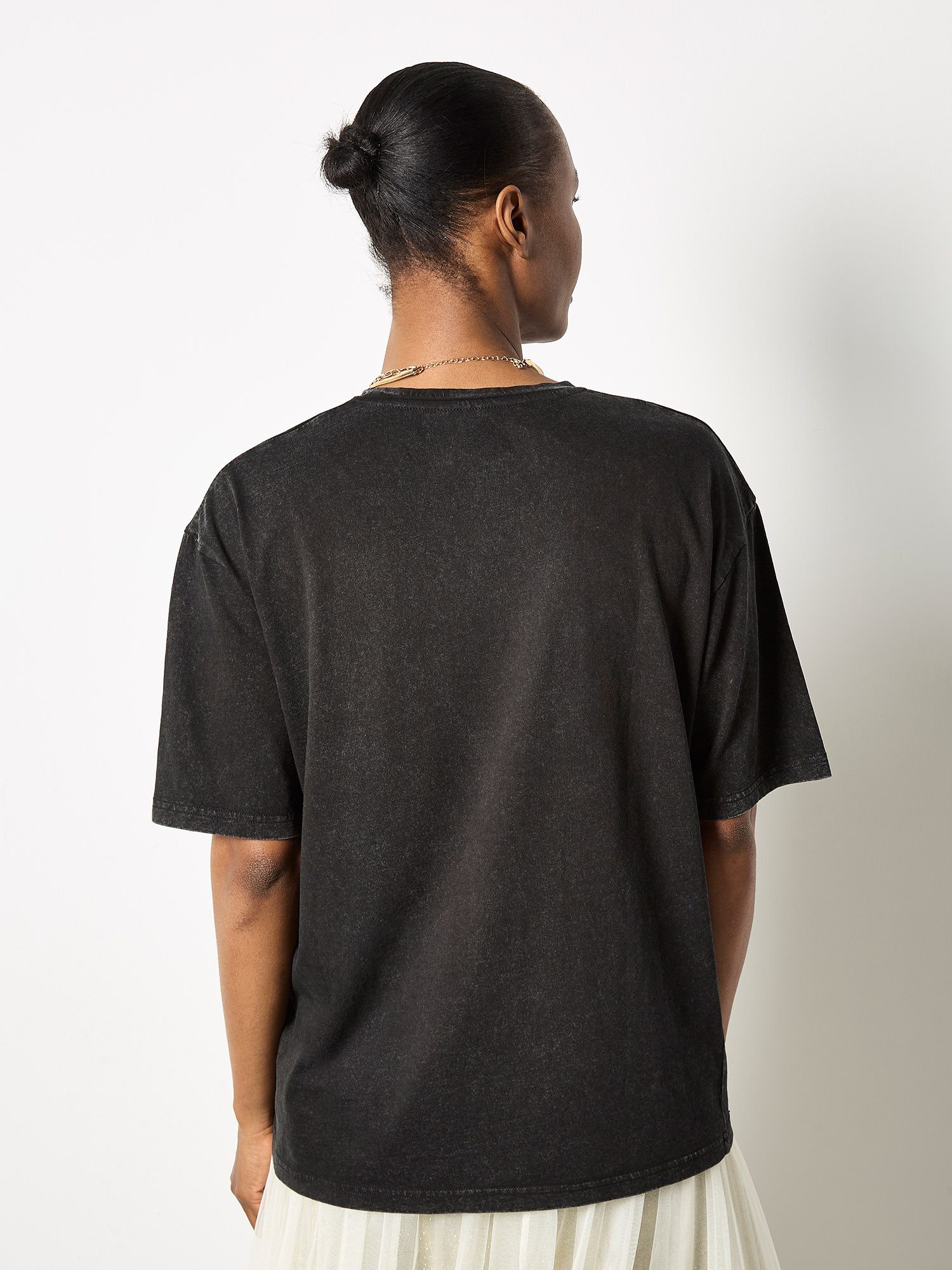Apricot T-Shirt Relaxshirt mit Aufdruck und Nieten
