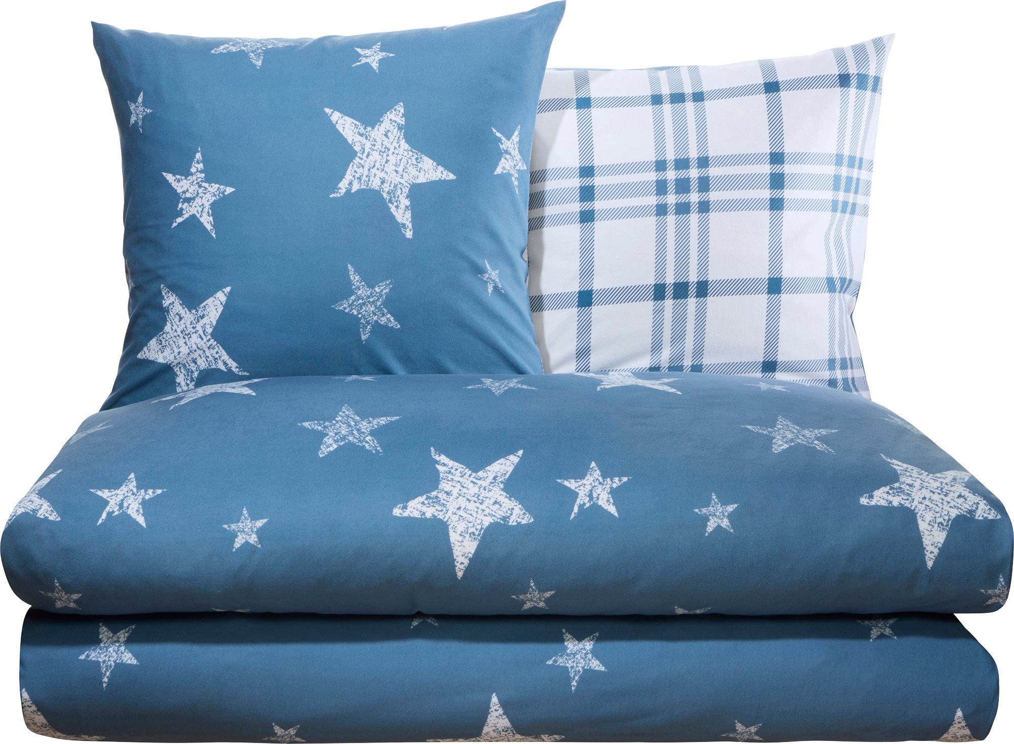 Erwin Müller Bettwäsche Wendebettwäsche Sparpaket 4-teilig, Biber, Karo günstig online kaufen