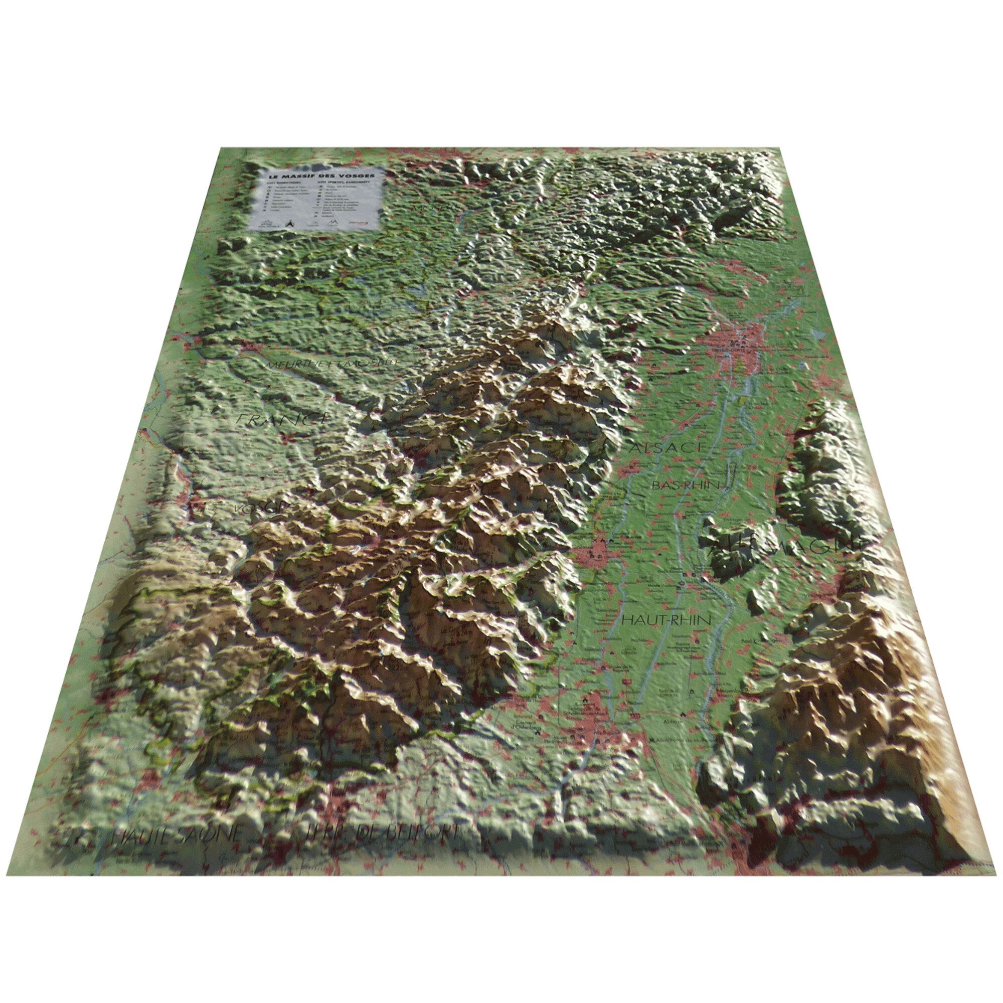 3Dmap Wandbild 3Dmap Regional-Karte Le Massif des Vosges