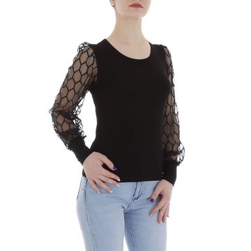 Ital-Design Spitzenbluse Damen Elegant (86164457) Spitze Top & Shirt in Schwarz