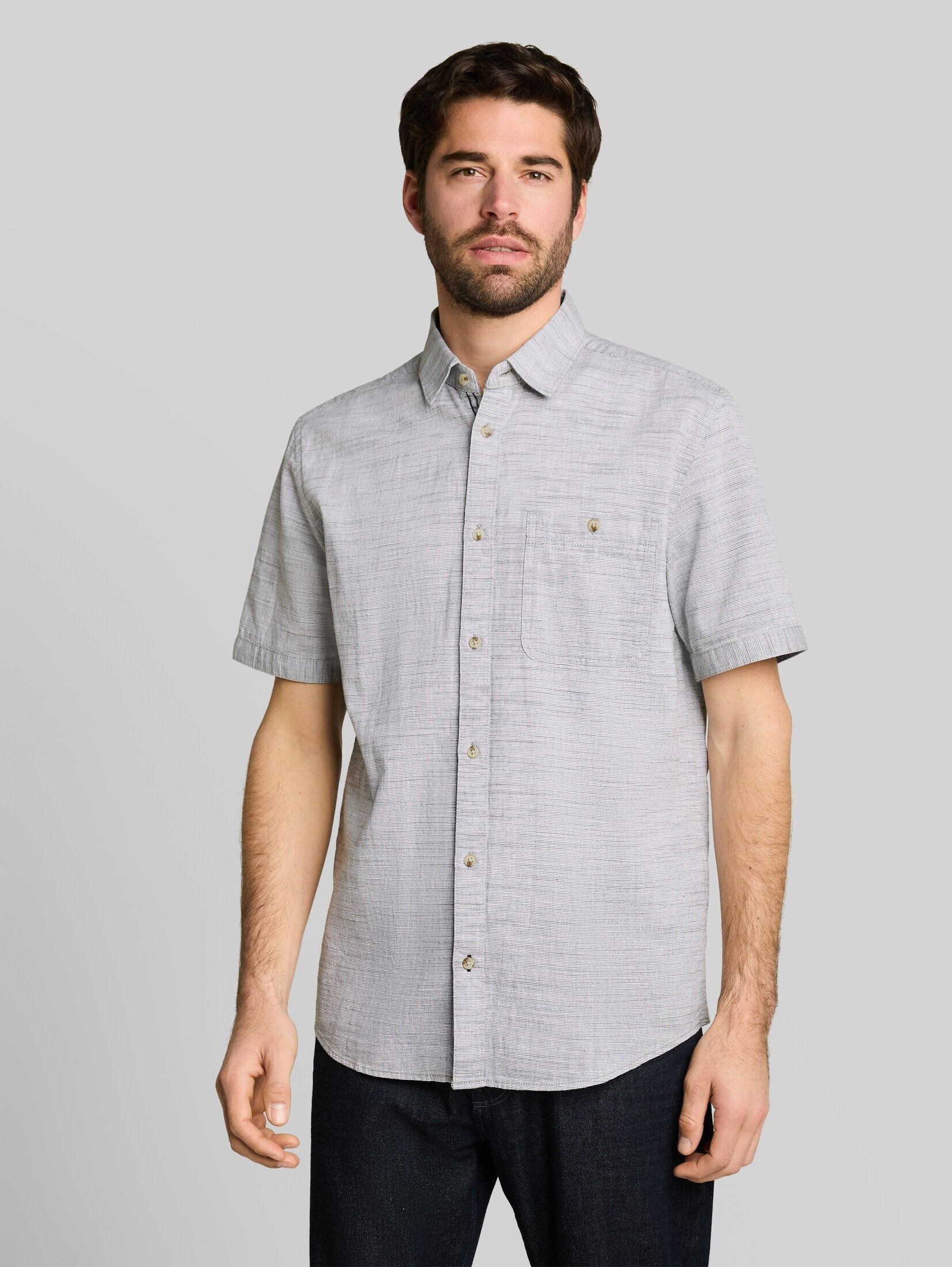 TOM TAILOR Kurzarmhemd Blusen & Shirts Regular Fit Kurzarmhemd aus Baumwolle