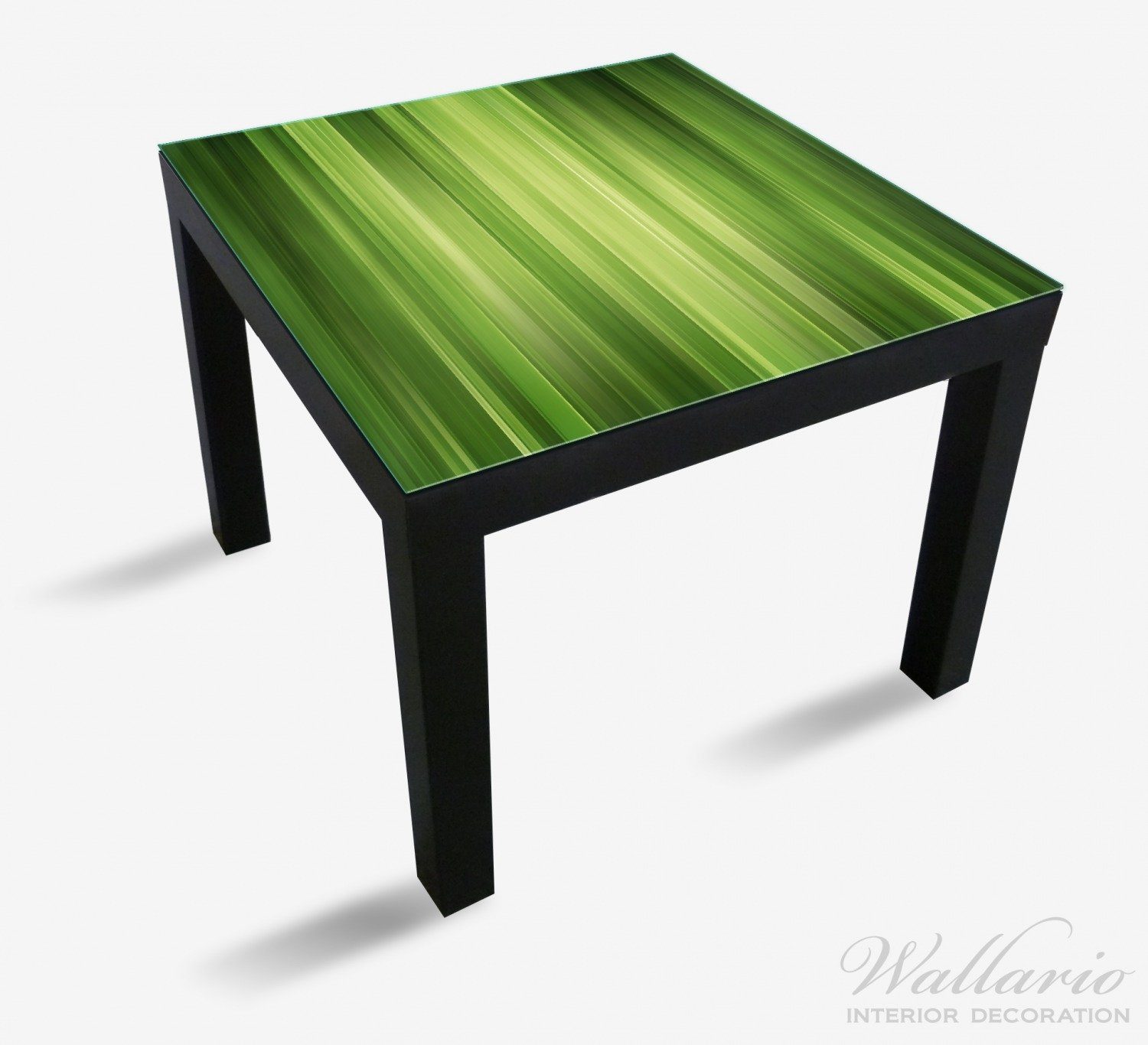 Wallario Tischplatte Grün und Lack Ikea (1 gestreift für - Tisch St), Abstraktes geeignet schwarz Streifenmuster