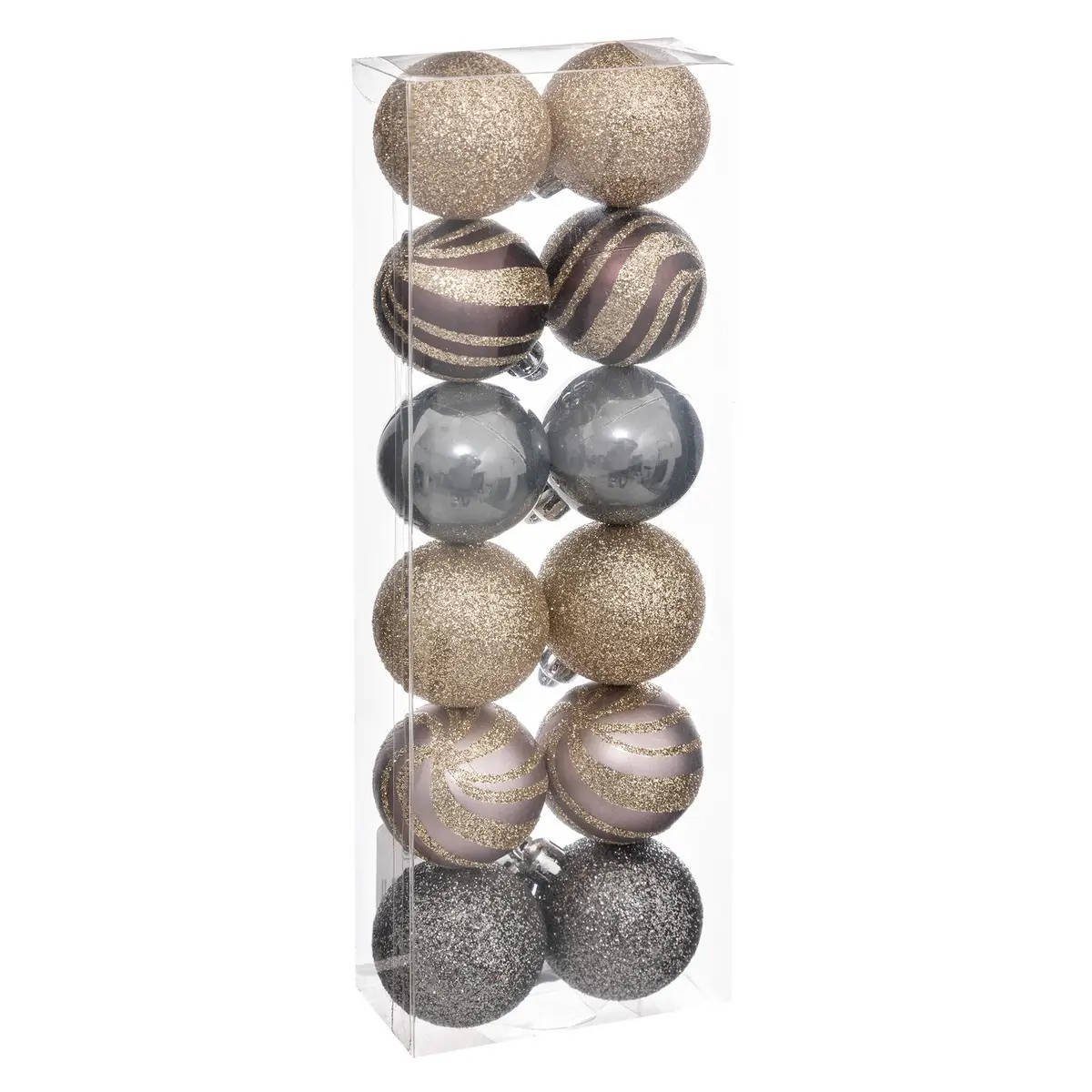 Atmosphera Créateur d'intérieur Weihnachtsbaumkugel Weihnachtskugeln, mehrfarbig, Ø 4 cm, 12er-Set