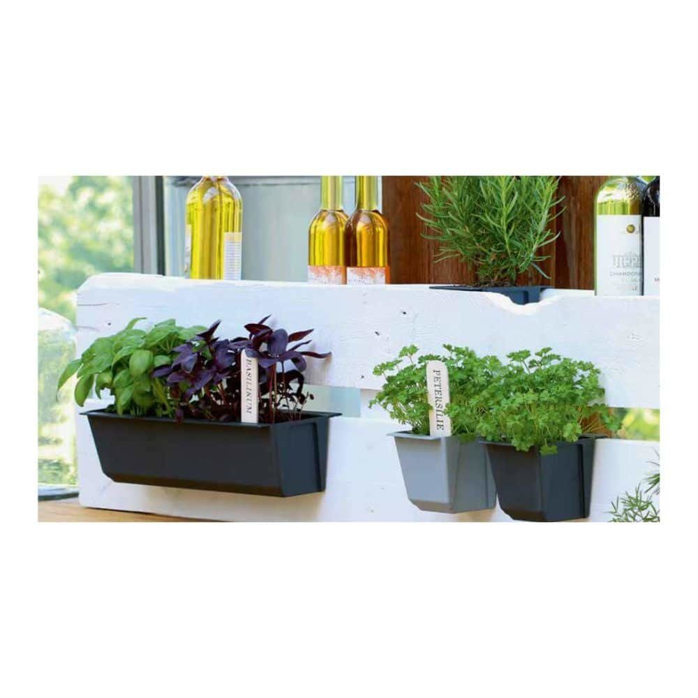 Geli Blumenkasten Pflanzkasten Europalette, Paletten Pflanzkasten, anthrazit, Kunststoff
