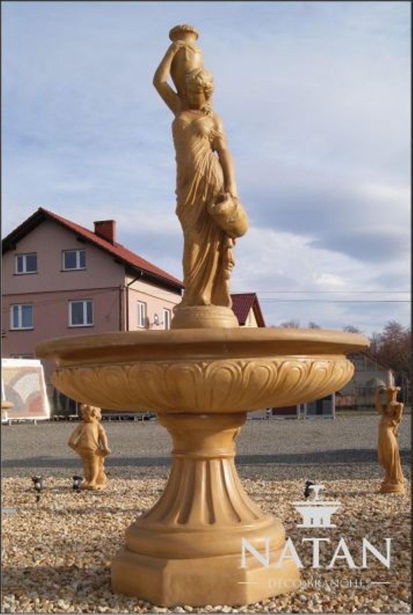 Springbrunnen Teich Gartenbrunnen Garten JVmoebel Steinbrunnen Neu Skulptur Fontaine