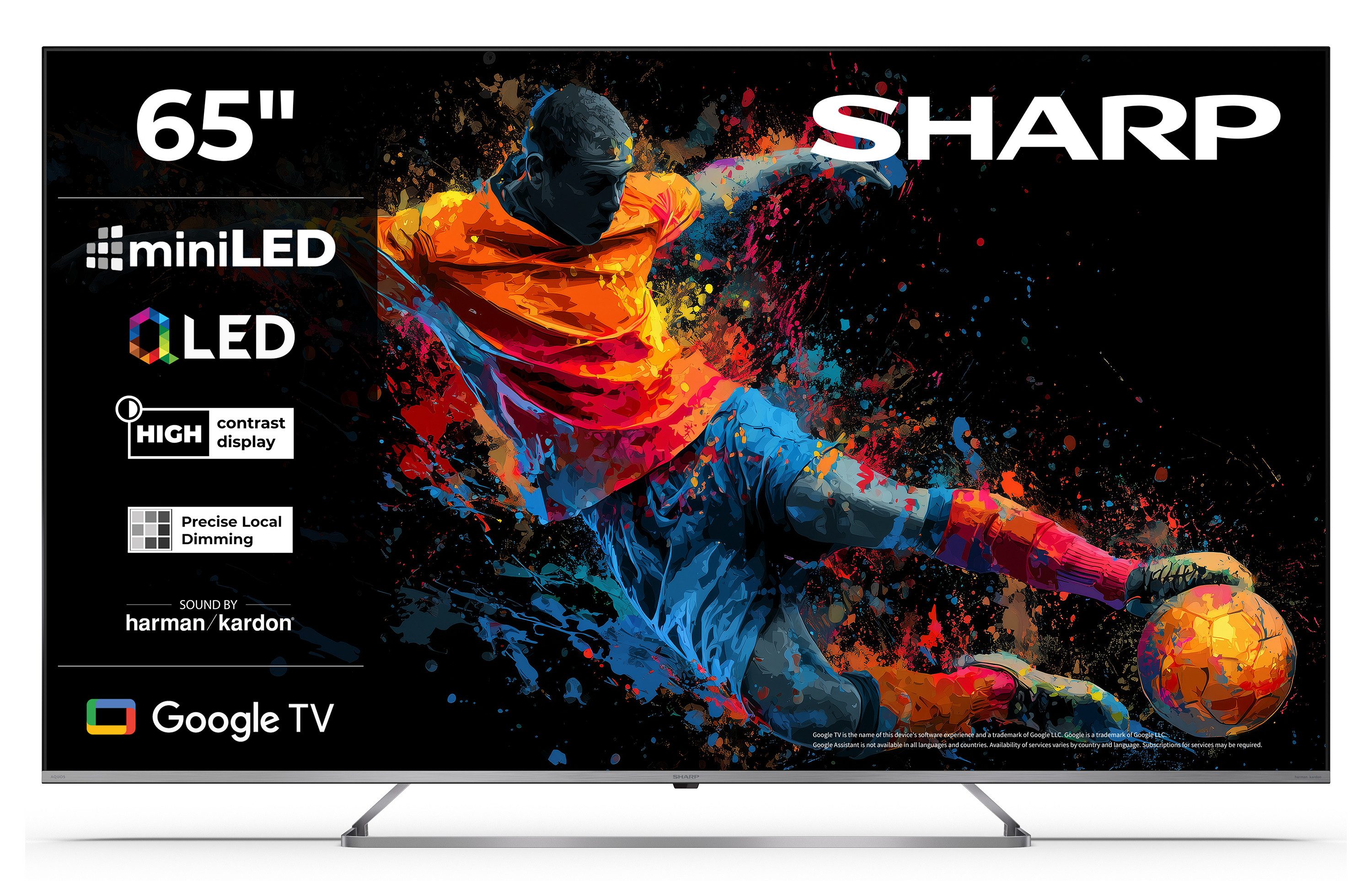 Sharp 65JP7765E QLED-Fernseher (164 cm/65 Zoll, 4K Ultra HD, Google TV, Google TV, Mini-LED, HDR Dolby Vision, Harman Kardon Sound)