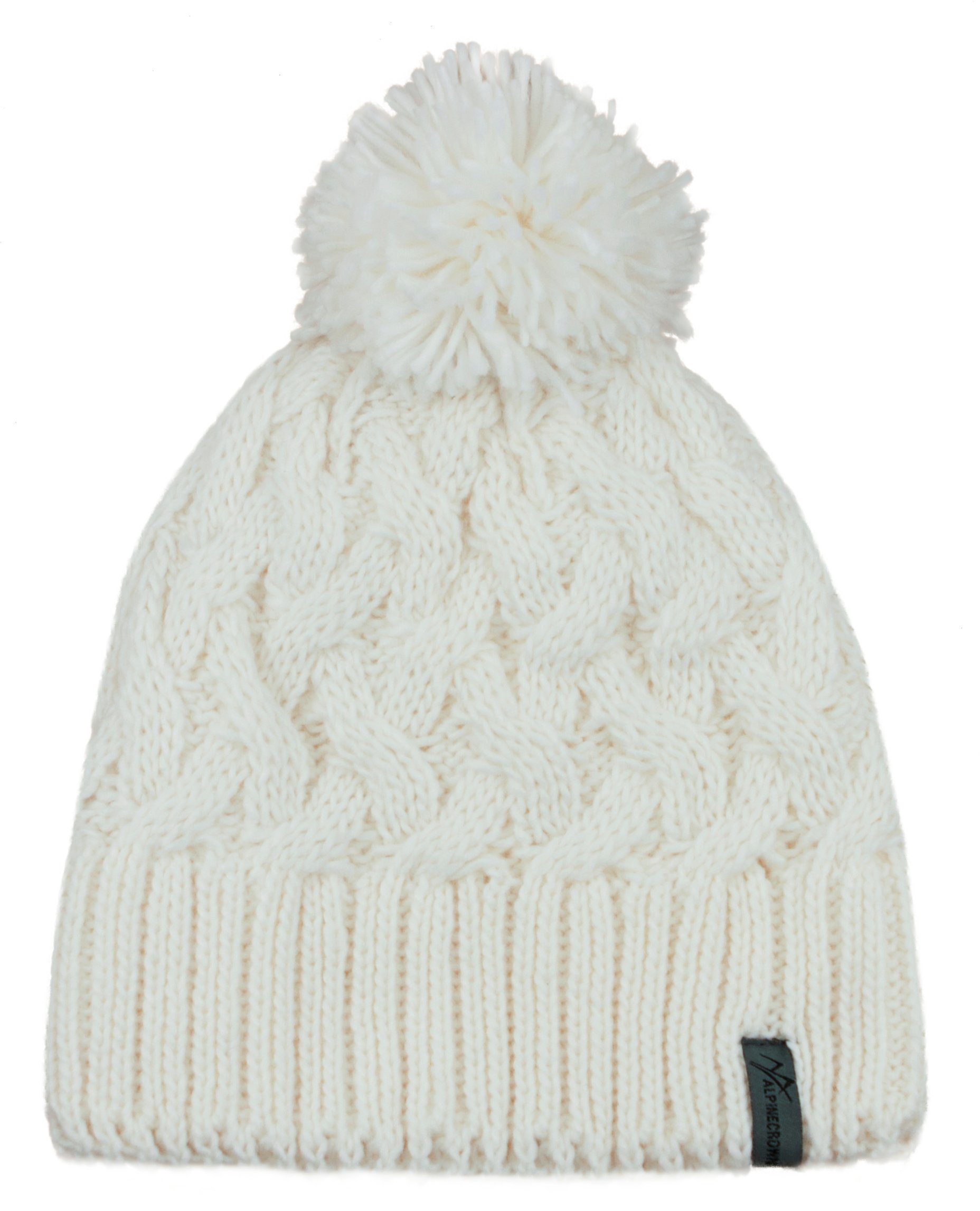 GUGGEN Mountain Bommelmütze Damen Mütze mit Bommel Bommelmütze weiß Damen M günstig online kaufen