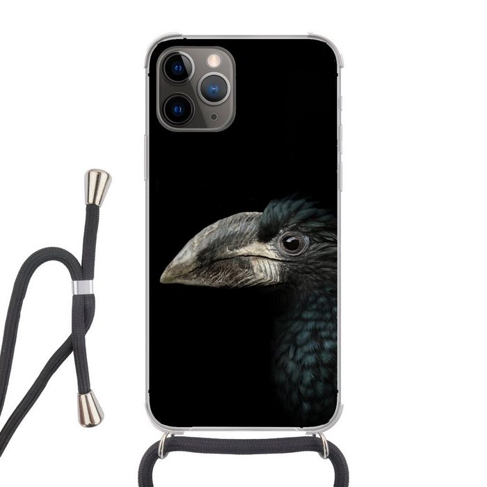 MuchoWow Handyhülle Vogel - Porträt - Hornvogel - Schwarz - Tiere Handyhülle Telefonhülle Apple iPhone 13 Pro