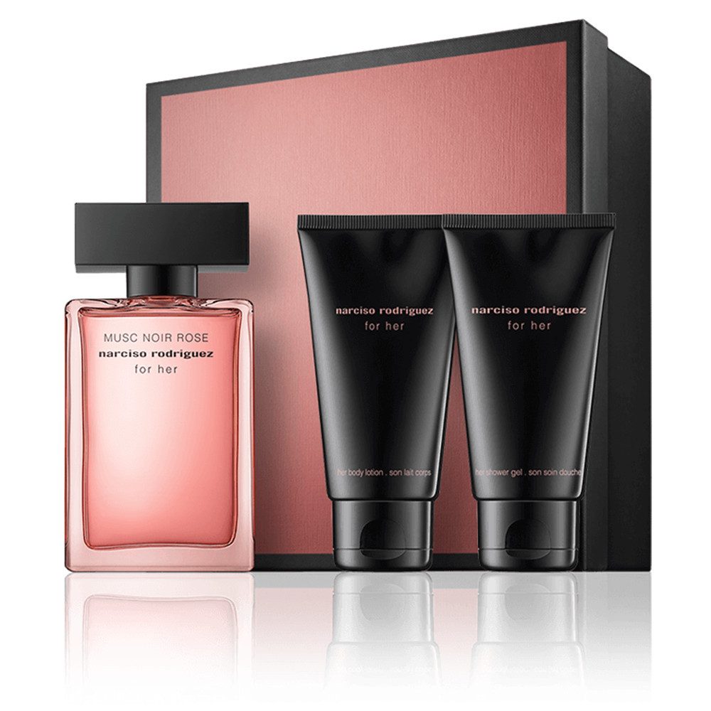 narciso rodriguez Pflege-Geschenkset For Her Musc Noir Rose Geschenkset, Luxus-Pflegeset, 3-tlg.