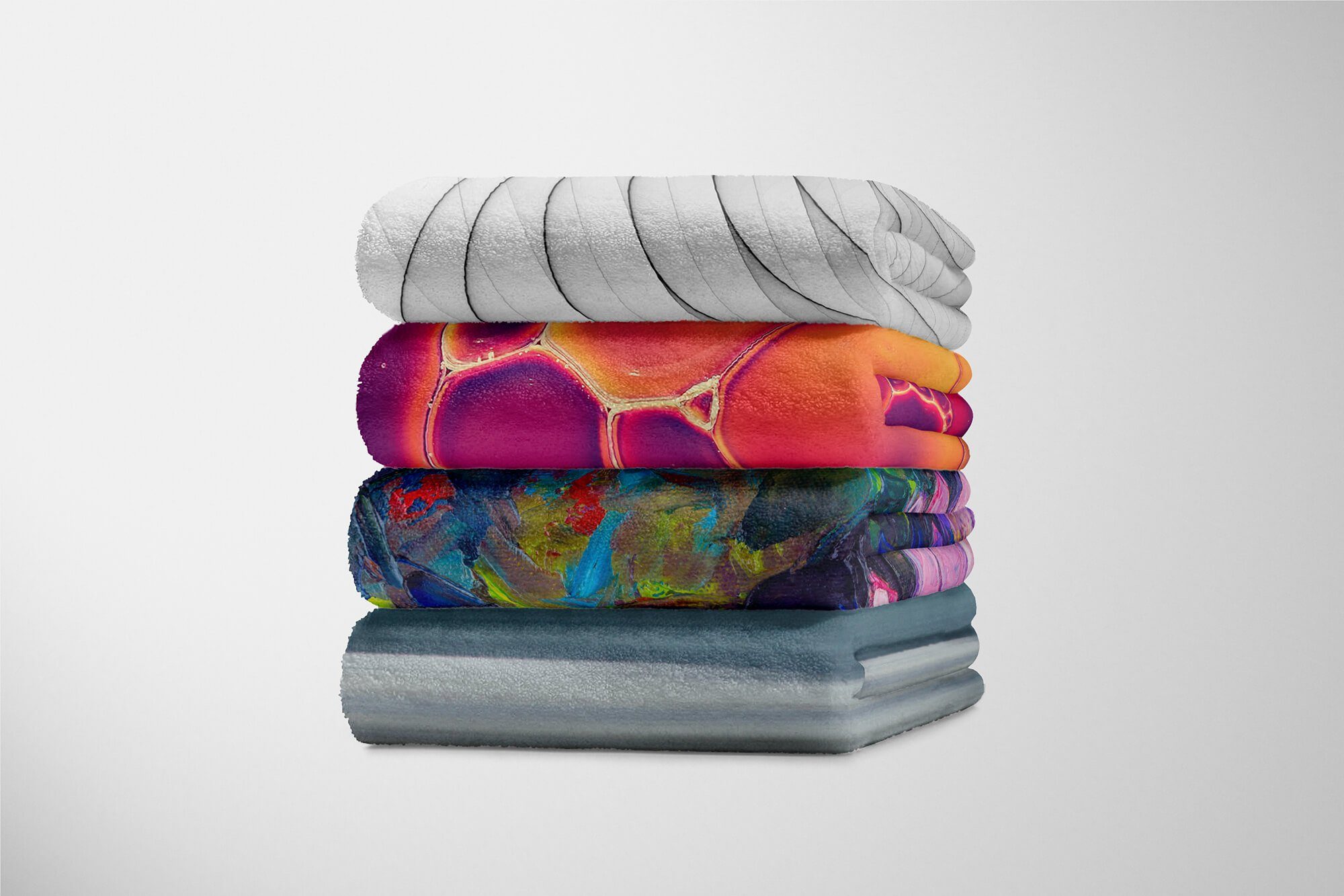 Saunatuch Handtuch Handtücher Art mit Handtuch Fotomotiv Kuscheldecke (1-St), Blumen, Abstrakt Strandhandtuch Farben Sinus Baumwolle-Polyester-Mix