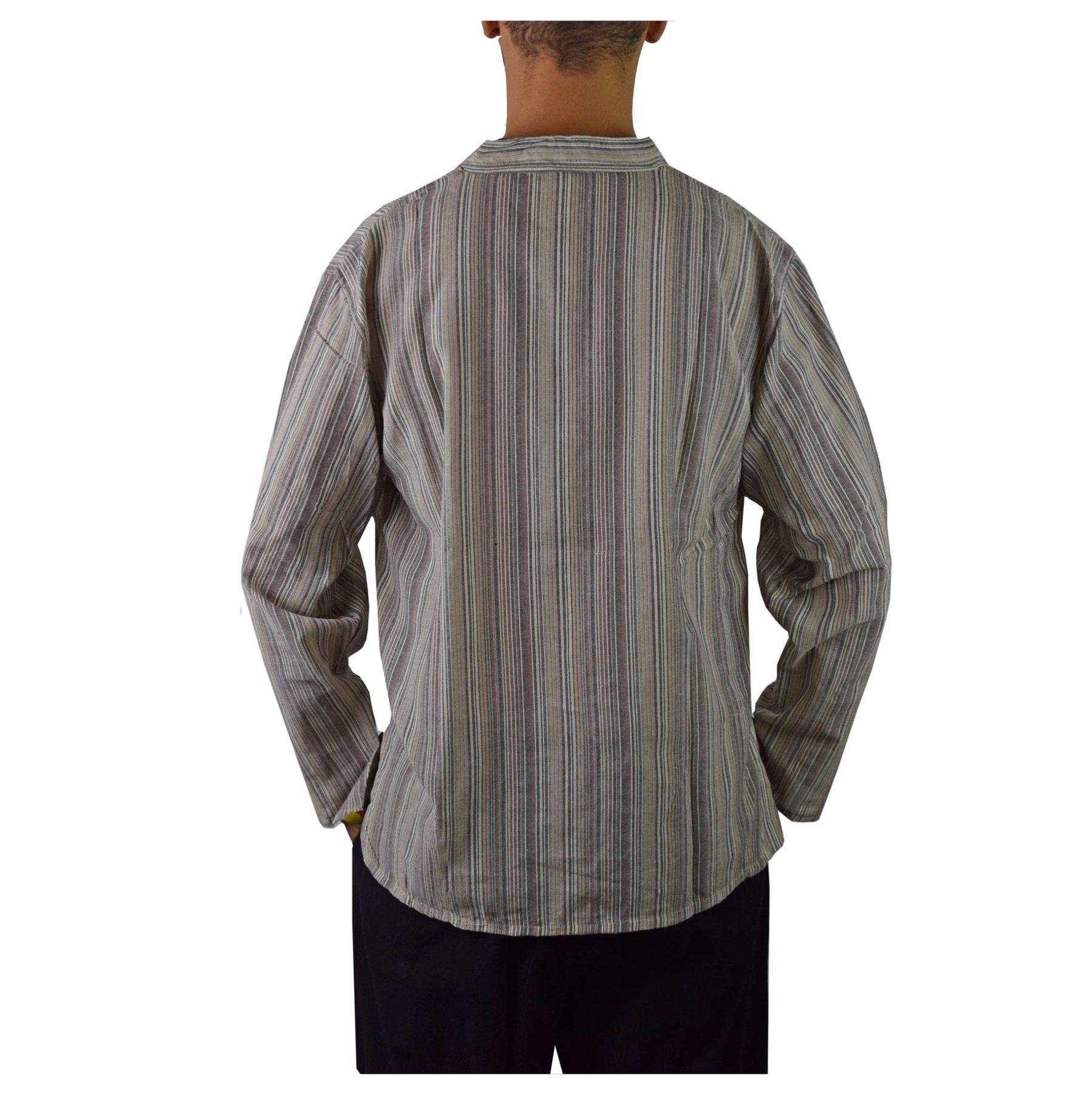 SIMANDRA Streifenhemd Herren Kurta Klassisch Gestreift Beige günstig online kaufen