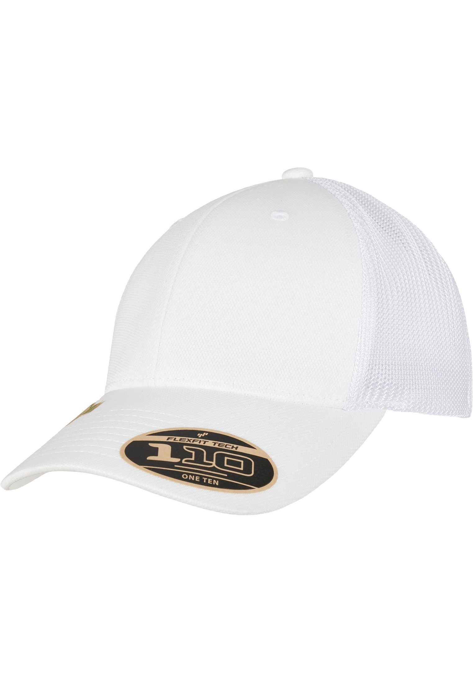 white Flexfit Alpha Trucker Recycled Flex Cap Shape 110