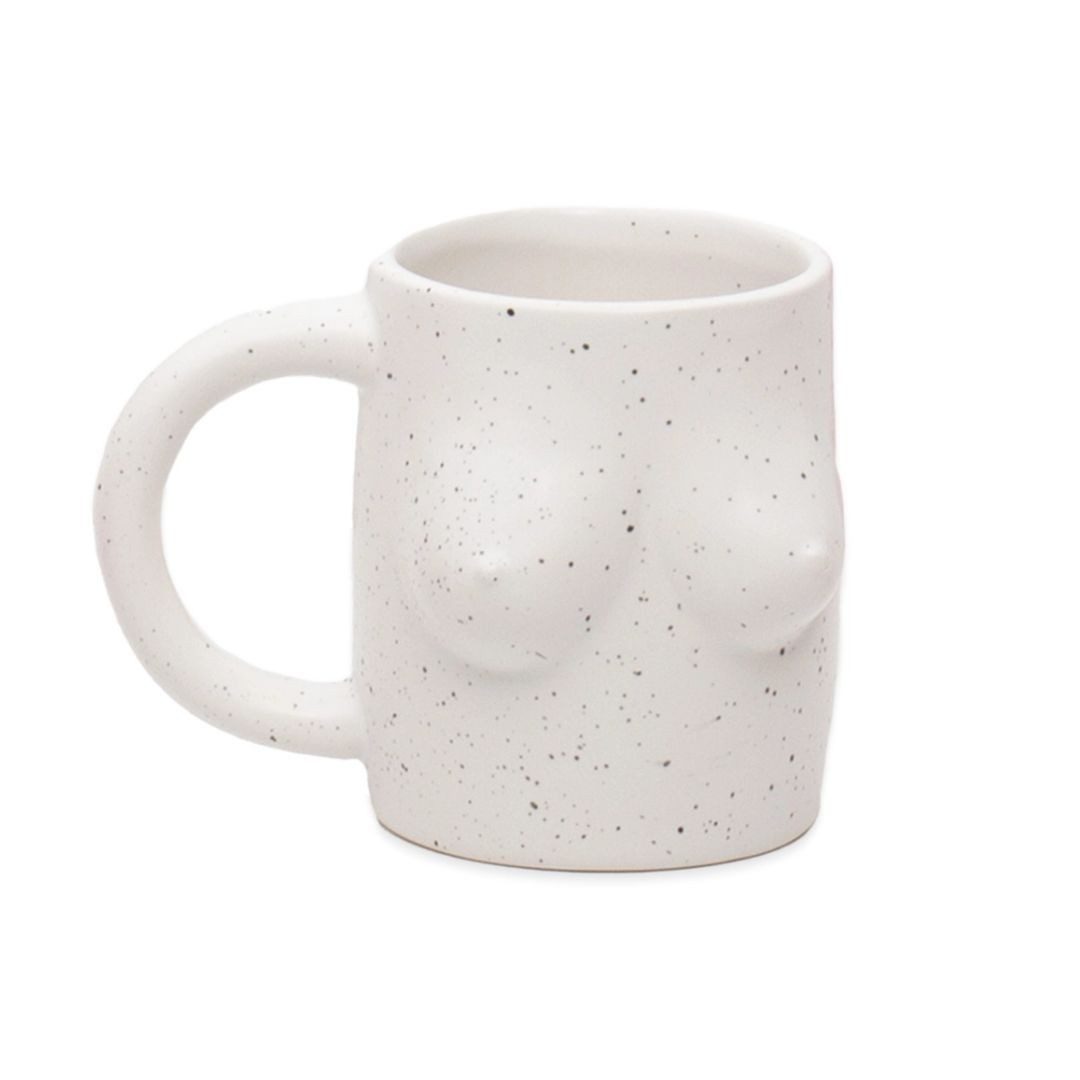 suebidou Tasse ÄSTHETIK BECHER mit Henkel HANDGEMALT witziges Design, Busen-Design