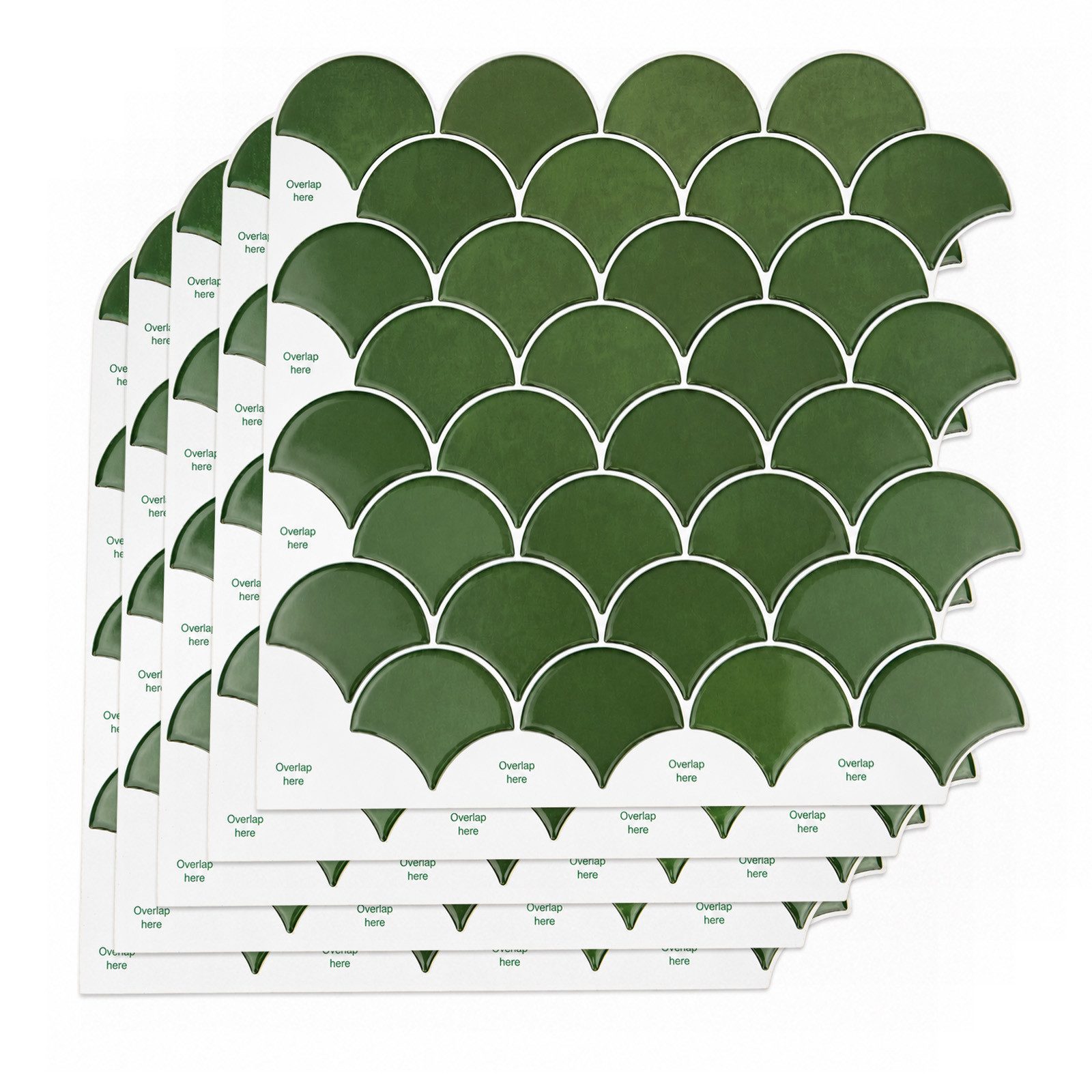 Youyijia Fliesenaufkleber Selbstklebende Wandfliesen Fischschuppen, 3D Fliesenaufkleber Küche (5 St)