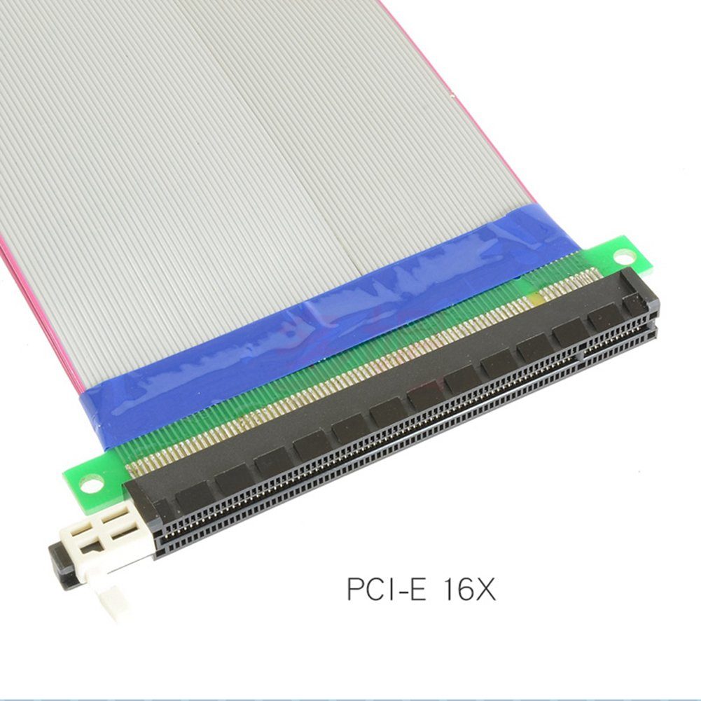 Bolwins P31 PCI Express PCIE X16 Riser ExtenderAdapter Verlängerung Stromkabel Computer-Adapter PCI-Express Stecker zu PCI-Express Buchse, 19 cm, Flexible PCI-E Verlängerung, platzsparend