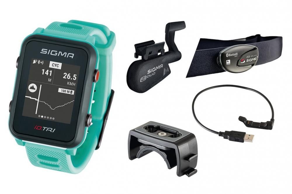 SIGMA Fahrradcomputer Sigma Sport Uhr ID Tri Set versch. Farben - Farbe: neon mint