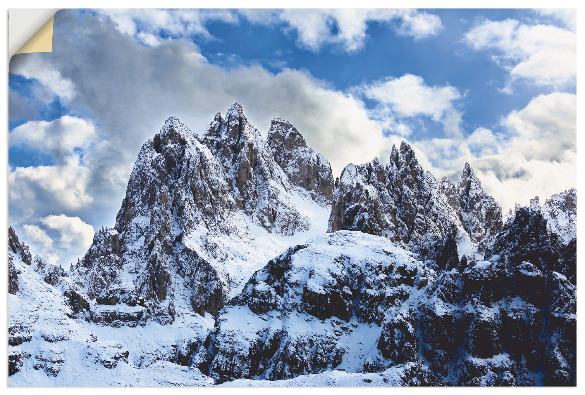 Wandbild versch. Dolomiten Poster Artland Zinnen in Leinwandbild, als (1 Drei St), Alubild, I, Größen Wandaufkleber oder Berge in den Umrundung