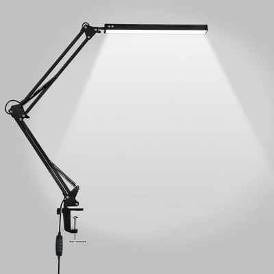 Clanmacy LED Tischleuchte LED Schreibtischlampe 3 Farbe Arbeitslampe Lampe Dimmbar 10W Bettlicht