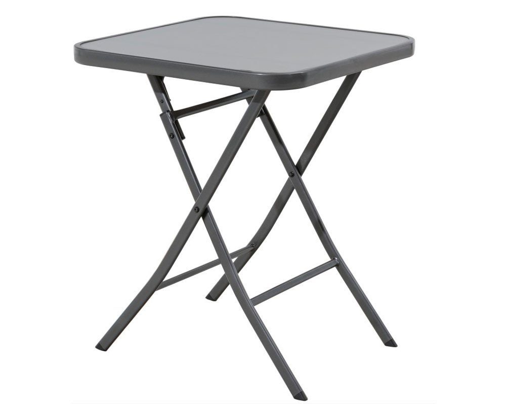 Trend Line Gartentisch TrendLine Glastisch Terni klappbar anthrazit 60 x, Klappbar witterungsbeständig