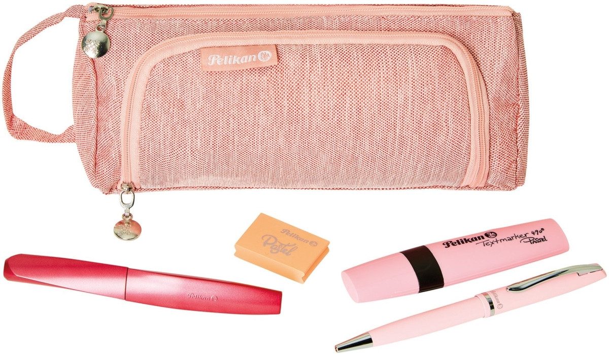 Pelikan Federtasche Faulenzer Homeoffice Polyester BxHxT 220x90x105mm rosa rose Canvas Loo