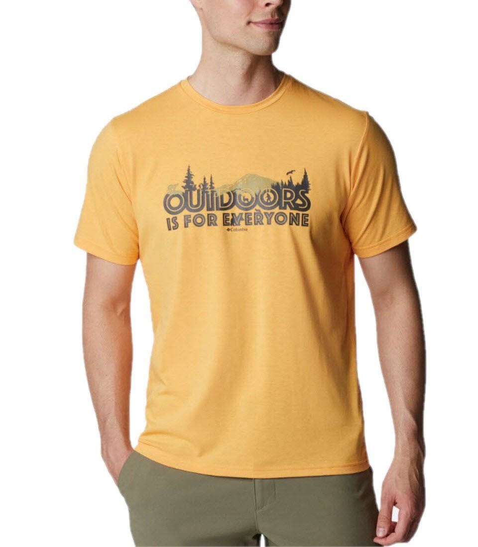 Columbia T-Shirt Men's Sun Trek Short Sleeve Graphic 880 Mango, All For Outdoors Graphic