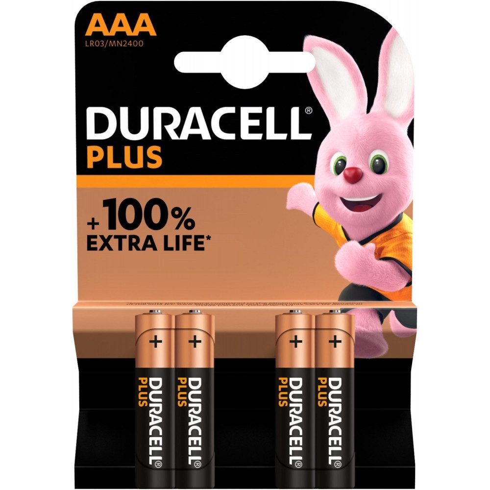 Duracell Plus AAA Micro-Batterie 4er Blister Packung. Akku
