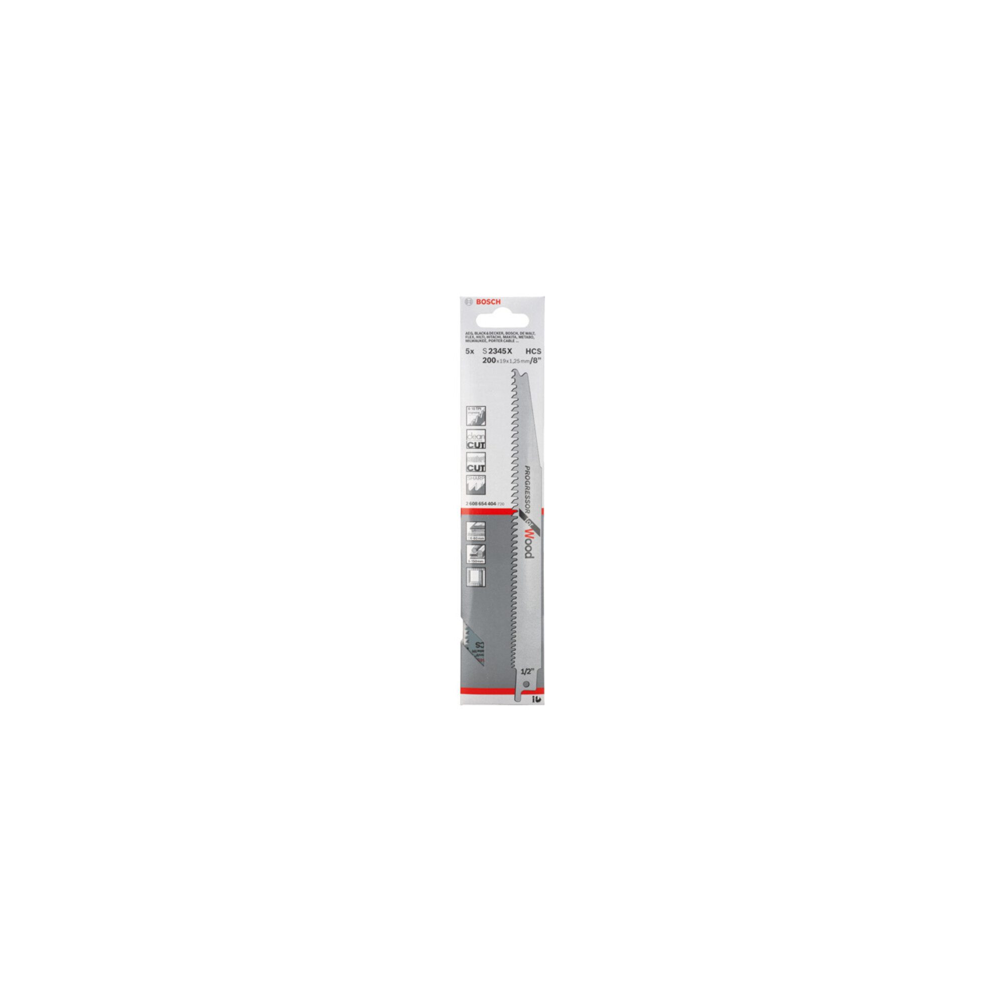 Bosch Professional Säbelsäge Bosch Säbelsägeblatt S 2345 X, Progressor for Wood 5 Stk