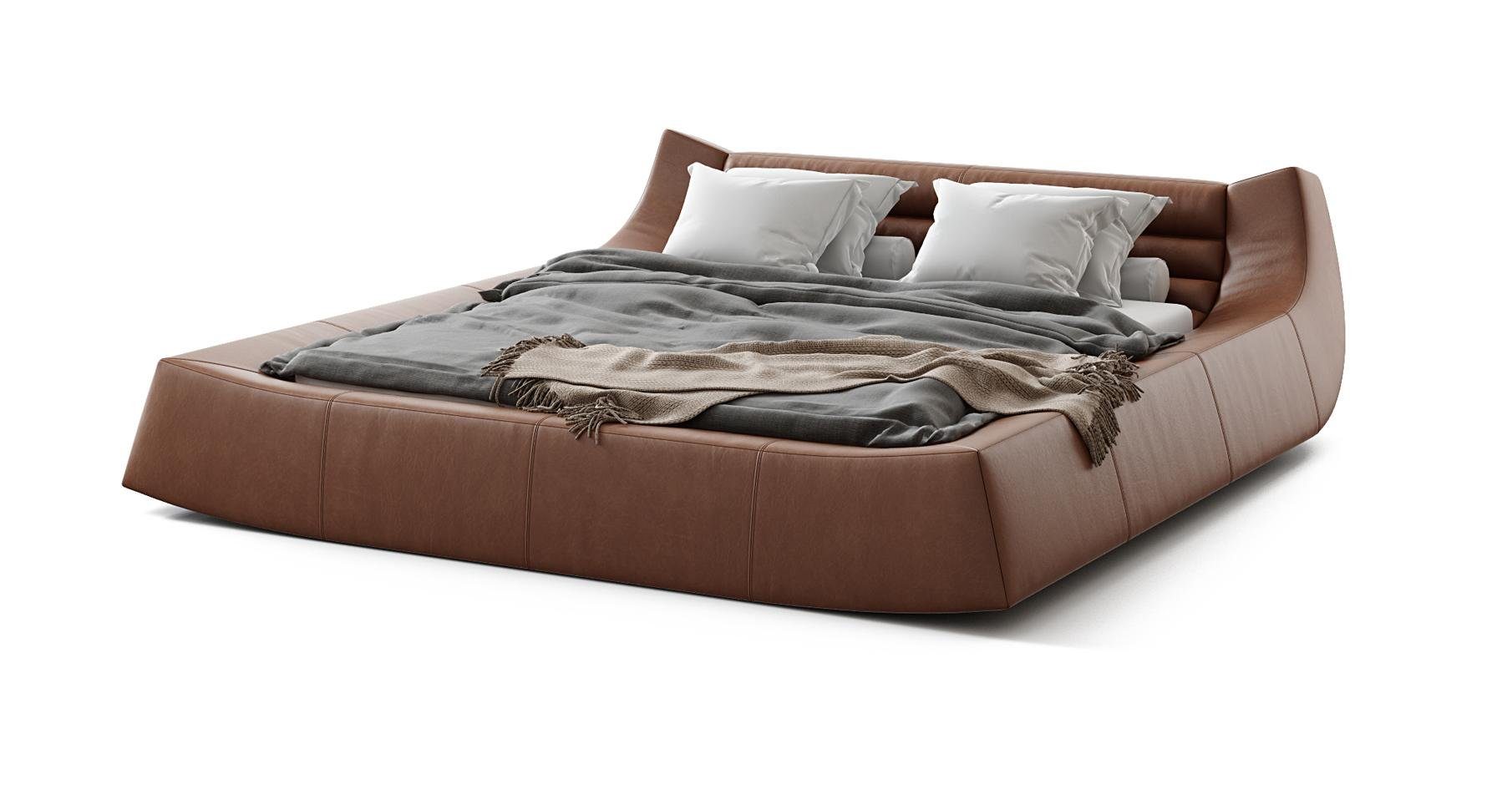 JVmoebel Bett, Doppelbett Bett Ehebett Design Luxus Luxur Polsterbett Designbett Braun