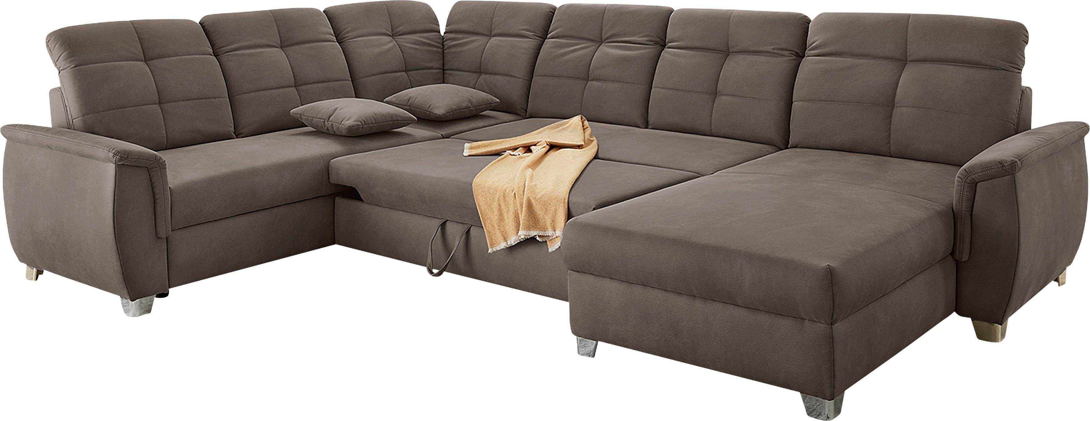 Jockenhöfer Gruppe Wohnlandschaft Livorno U-Form, B: 354 cm, mit Schlaffunktion, Bettkasten, Kopfteilverstellung & Zierkissen – Bild 5 von 5