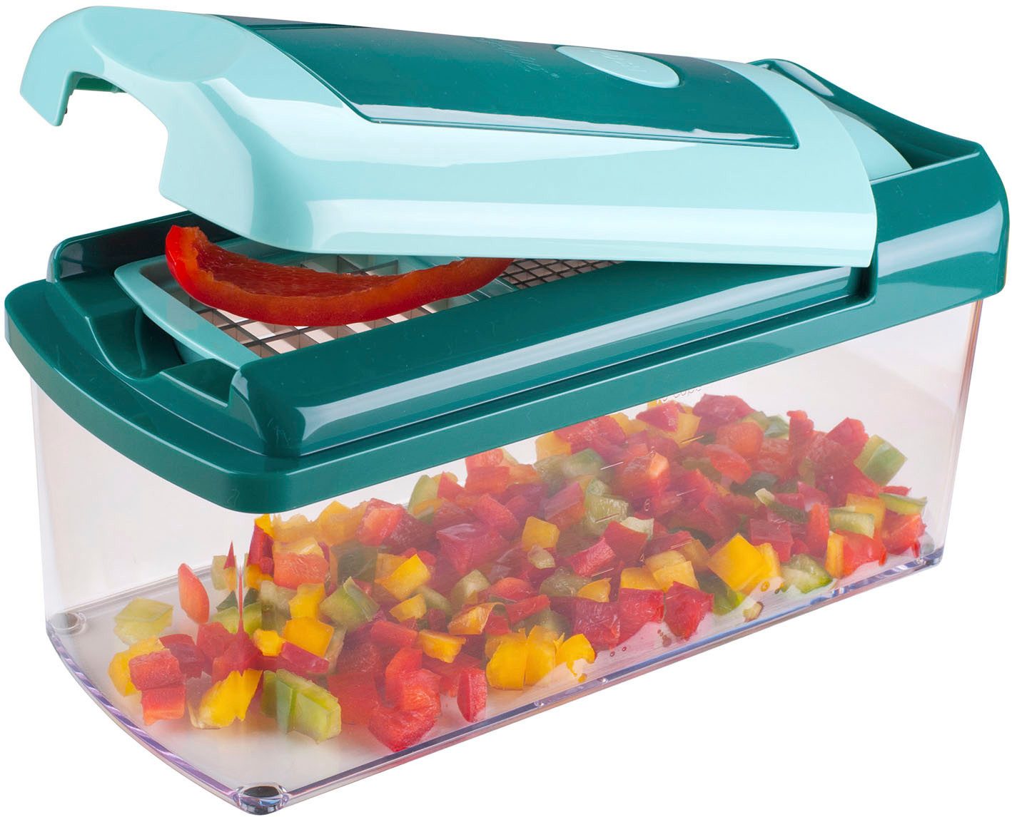 Genius Zerkleinerer Genius Nicer Dicer Fusion 16-tlg., mit Julietti Spiralschneider, ideal für die Zubereitung von Speisen, Hauptgerichten und Desserts