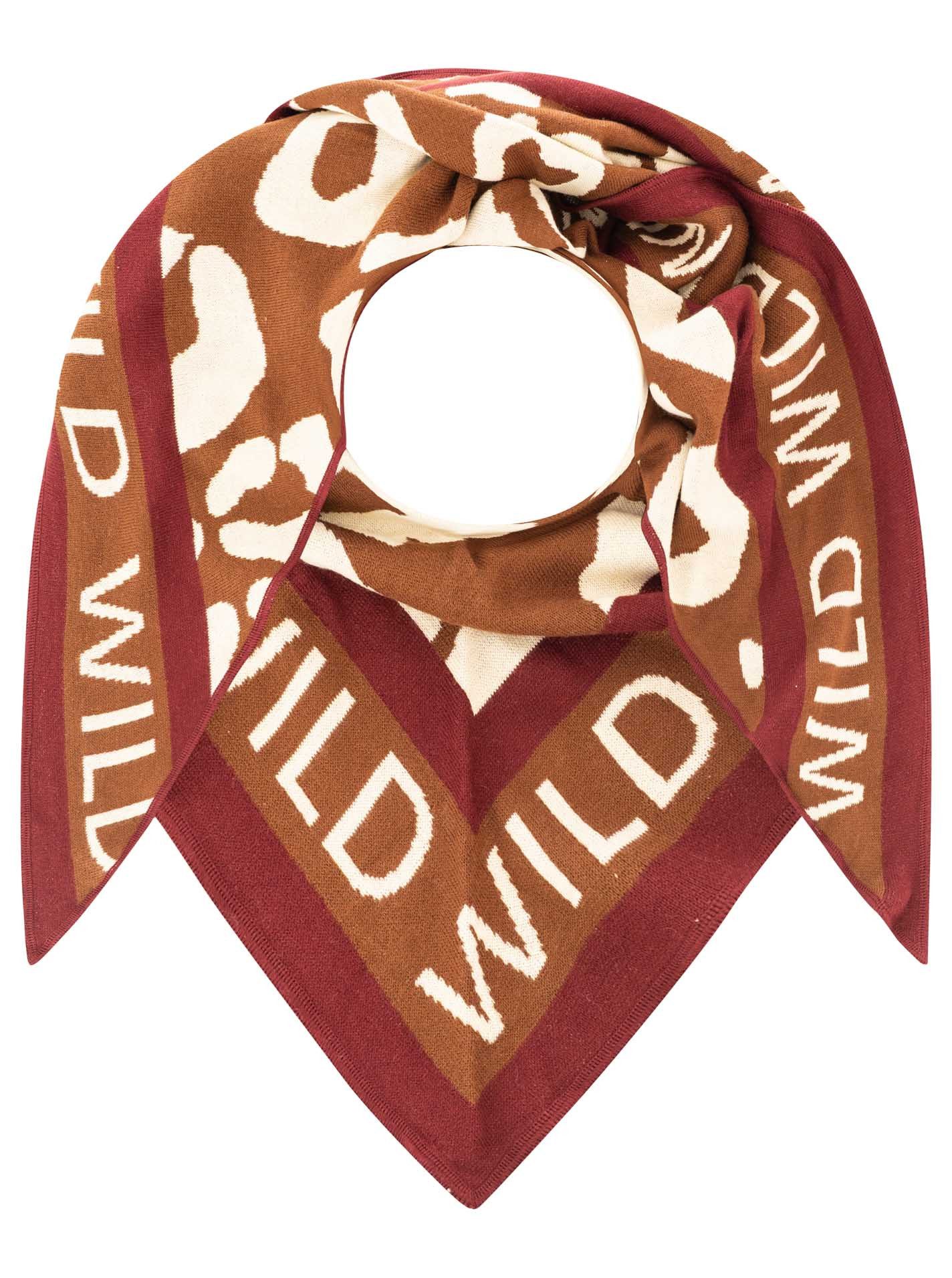 Zwillingsherz Dreieckstuch "WILD Leo", Animal-Muster, klassische Dreiecksform, Schriftzug am Rand
