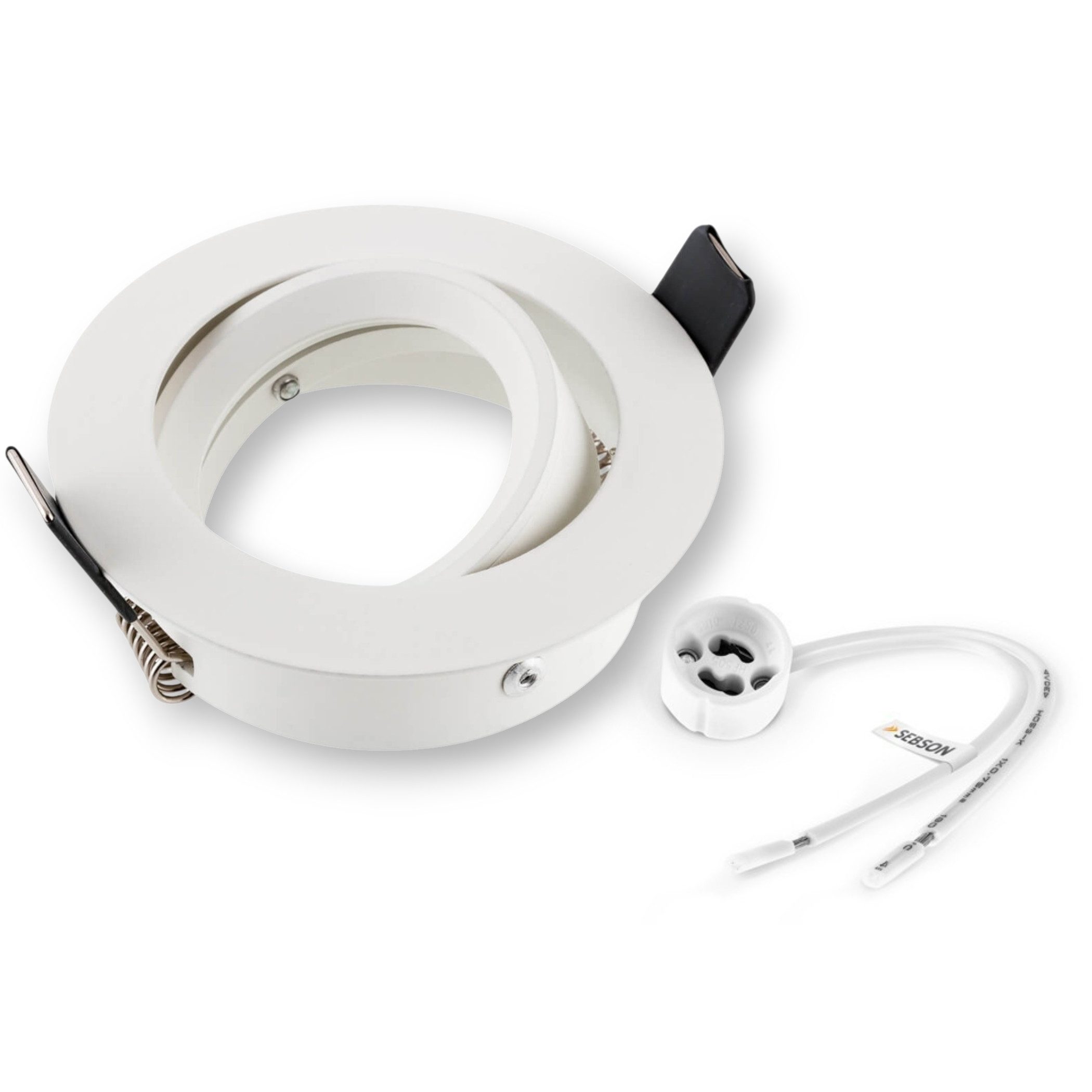 SEBSON LED Einbaustrahler Einbaustrahler inkl. GU10 Fassung, Lochdurchmesser 75mm, flach 25mm, schwenkbar, GU10 Fassung (ohne Leuchtmittel), Aluminium Deckenspot