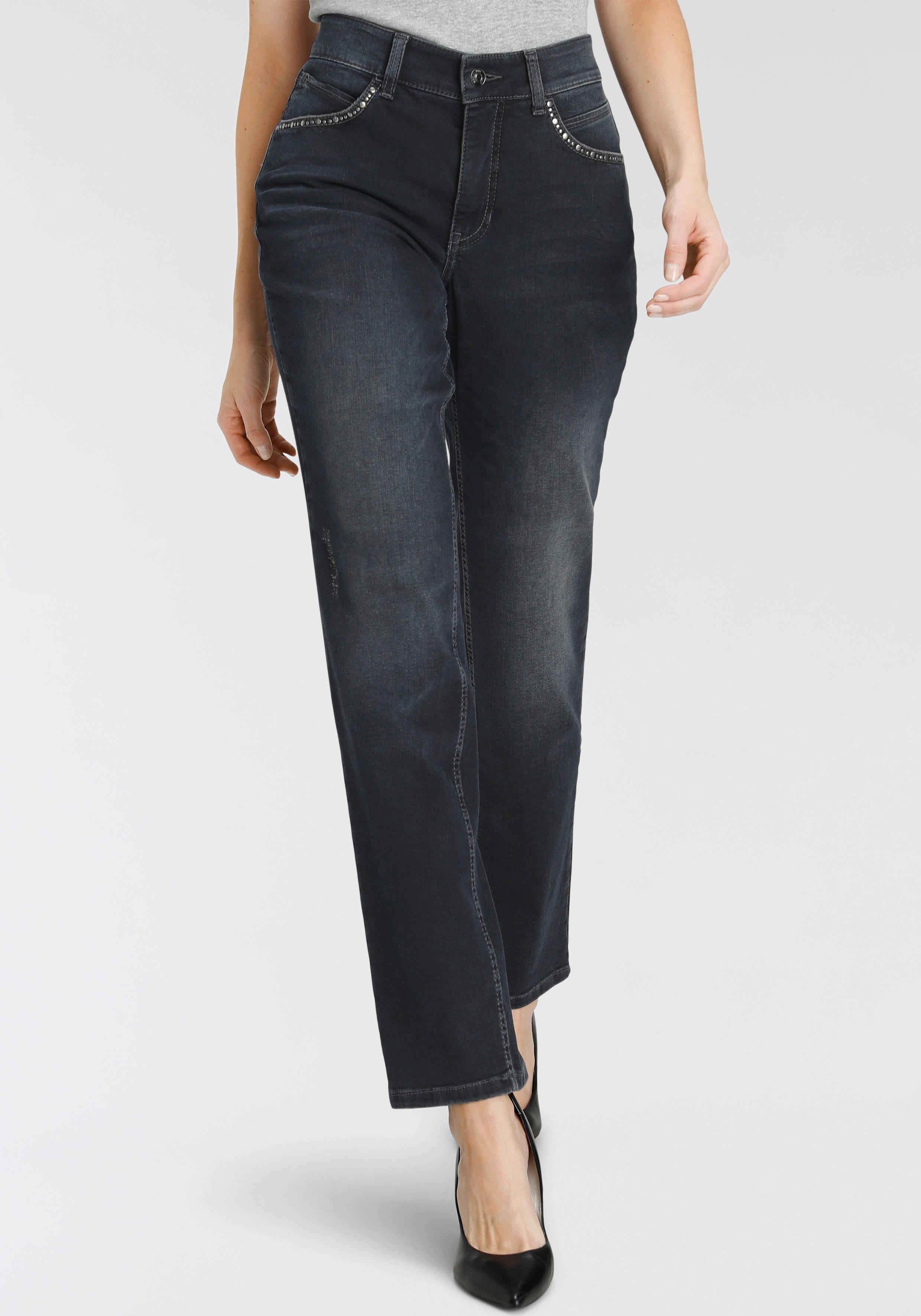 MAC Stretch-Jeans Melanie-Glam Nietenbesatz an den Taschen, In elastischer  Qualität für einen bequemen Sitz