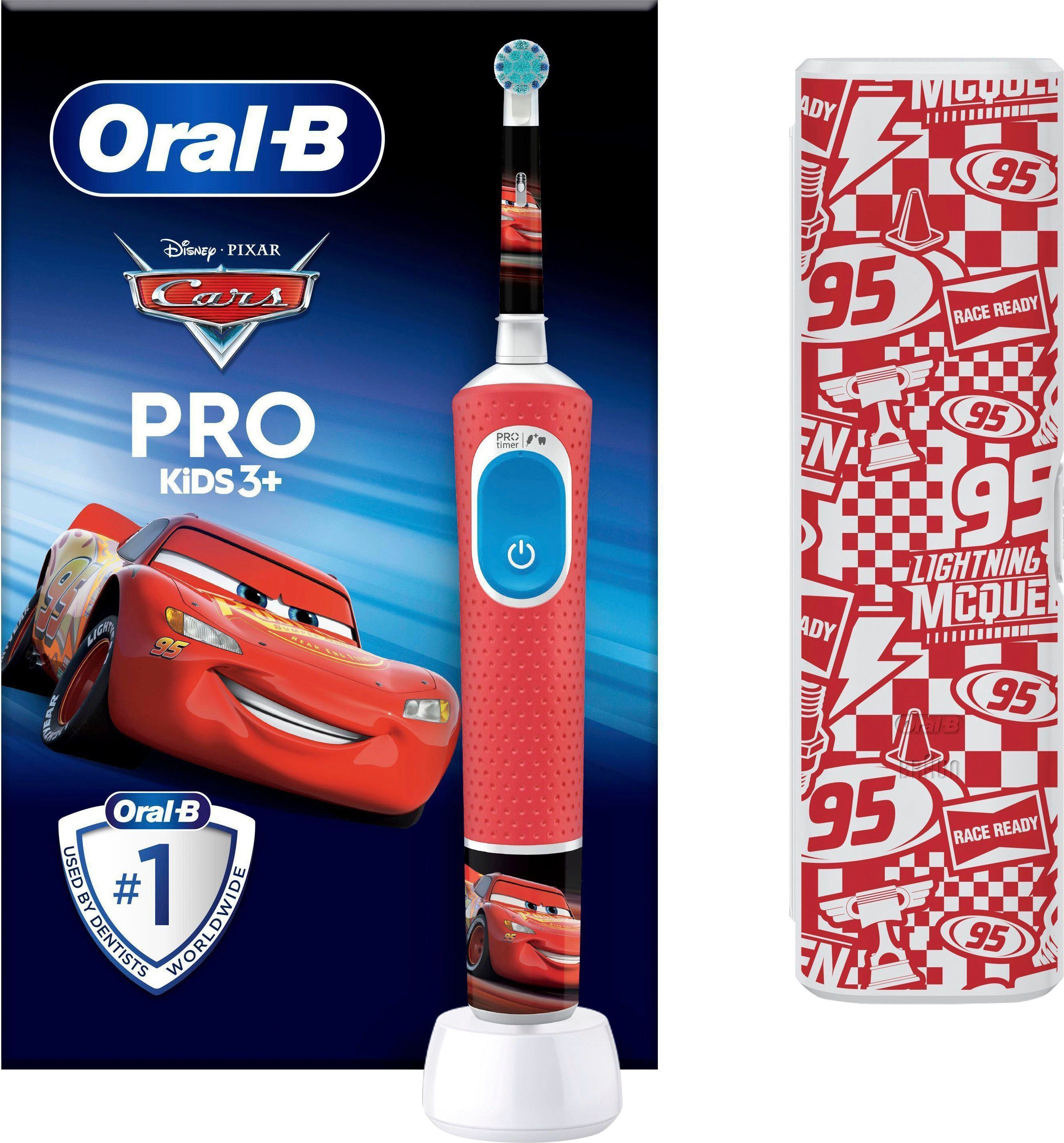 Oral-B Elektrische Zahnbürste Pro Kids Cars, Aufsteckbürsten: 1 St., für  Kinder ab 3 Jahren