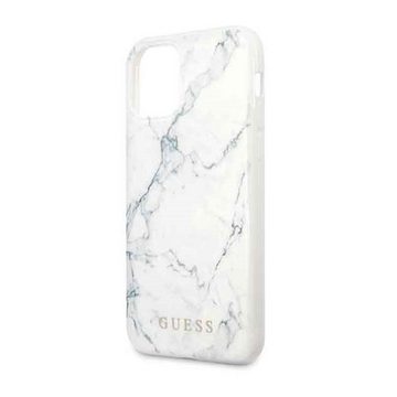 Guess Handyhülle Guess Marble Collection Apple iPhone 11 Pro Weiß Marmor Hard Case Cover Schutzhülle Etui