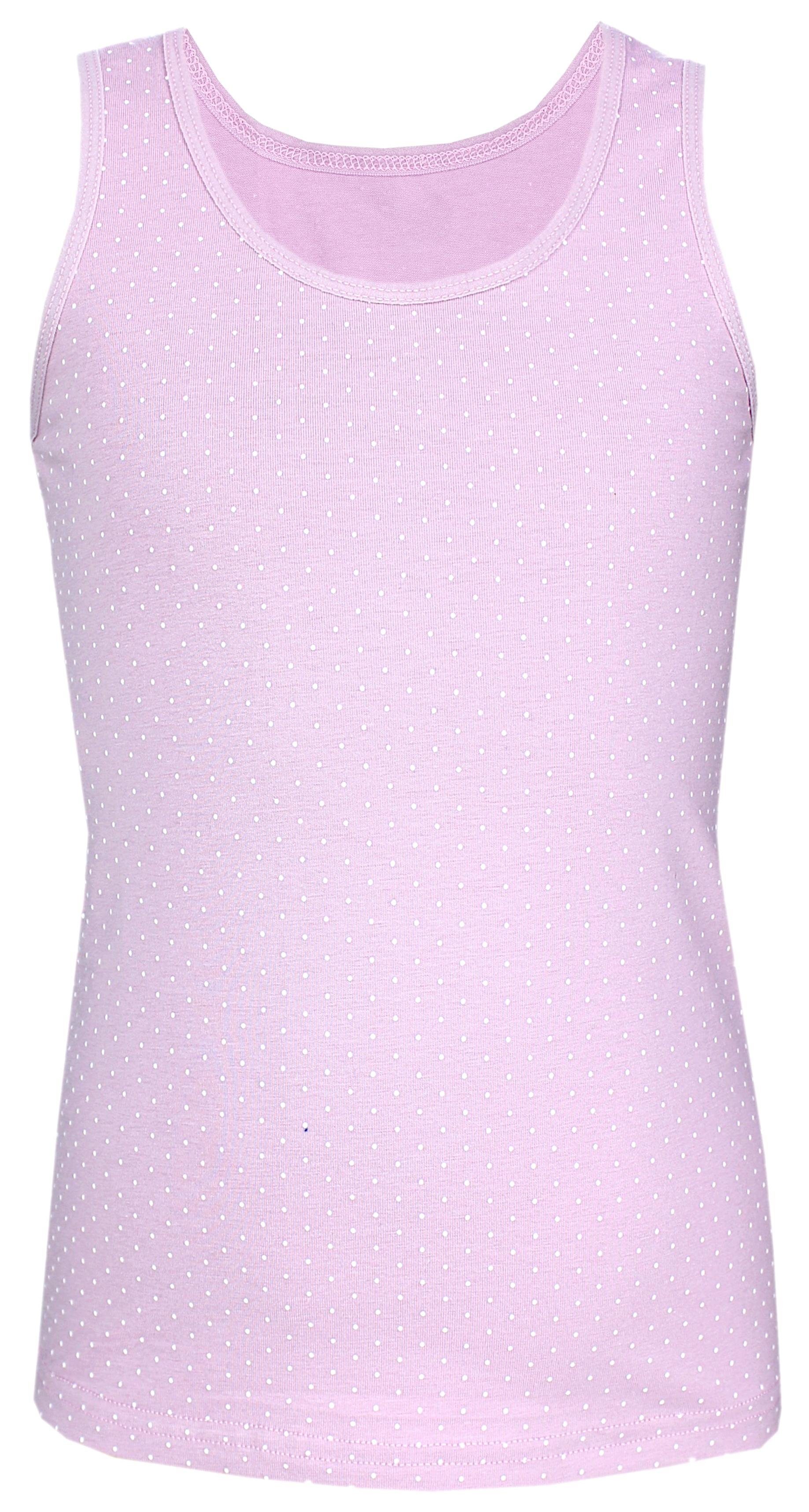 Baumwolle Rosa Pack Punkte Top Ärmellos Unterhemd Mädchen 5er Unterhemd Lila Blau Kinder TupTam Tank TupTam