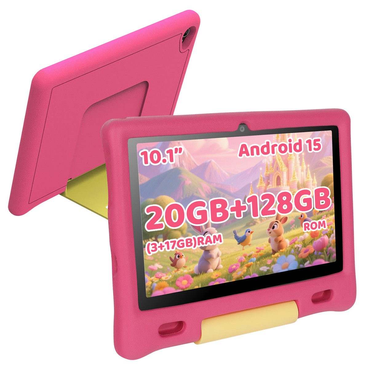 BUFO 10 Zoll 3GB RAM, 128GB, 1280x800 HD Display, Wi-FI 6, 5000mAh, Kinder Tablet (10", 128 GB, Android 15, 5G WiFi, Android 15 Kinder-Tablet mit Elternkontrolle, HD 1280x800)