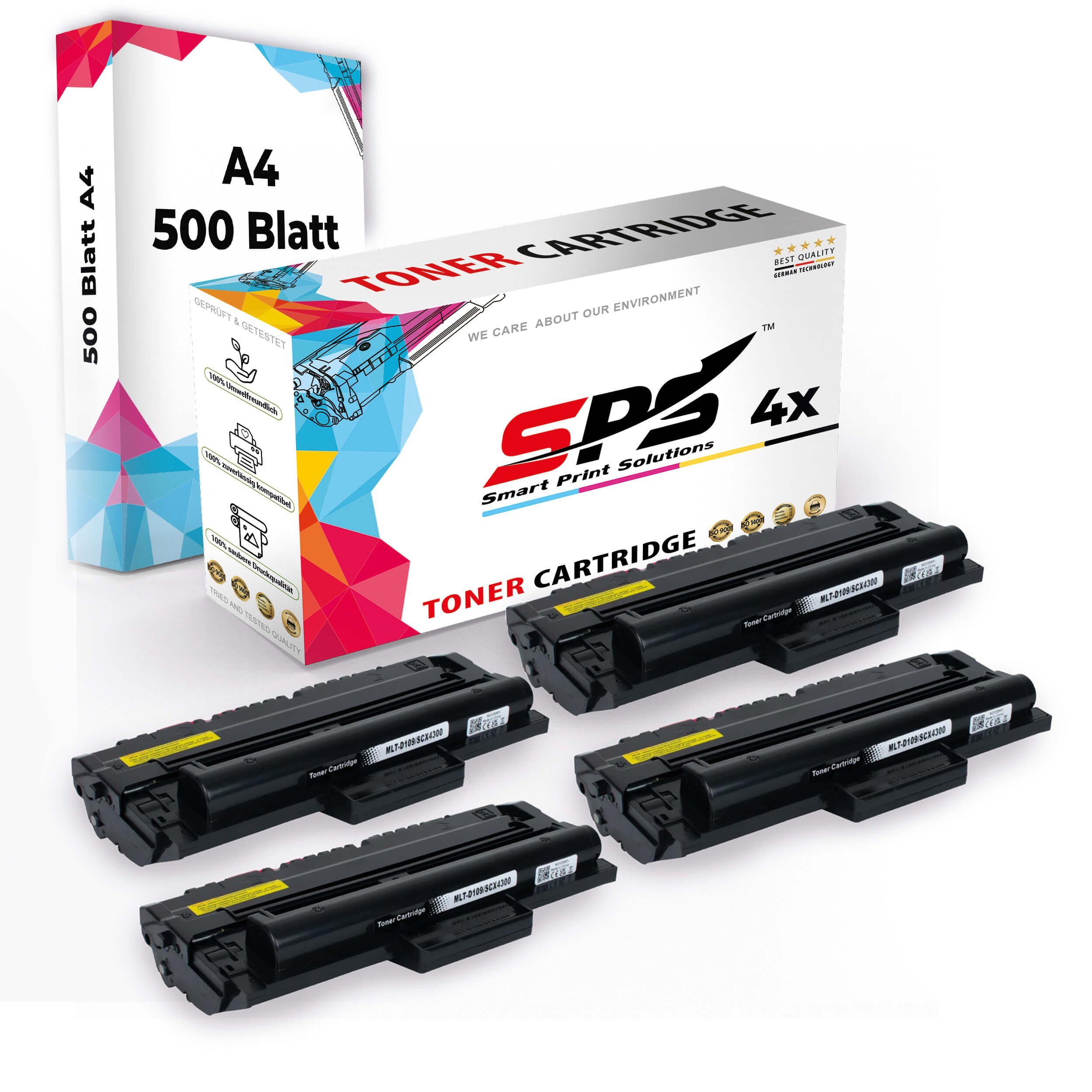 (4er Toner,1x A4 Druckerpapier) + Multipack Pack, Kompatibel, 4x Druckerpapier 4x SPS A4 Tonerkartusche Set