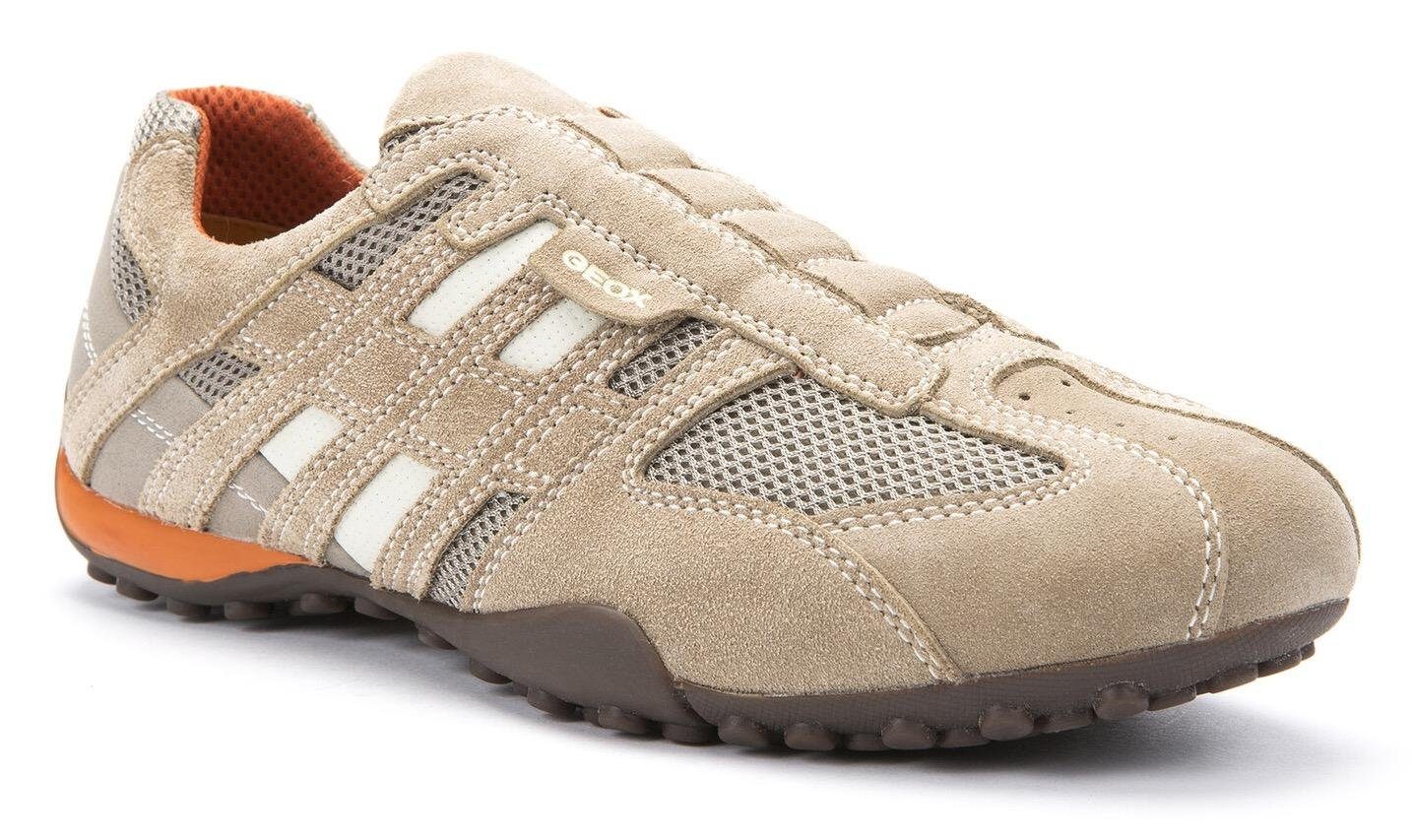 Geox UOMO SNAKE Slip-On Sneaker Slipper, Freizeitschuh mit Ziernähten und mit Geox Spezial Membrane