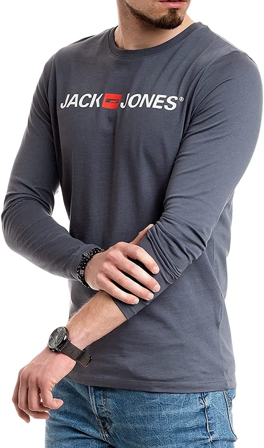 Jack & Jones Langarmshirt mit Printaufdruck Dark Slate