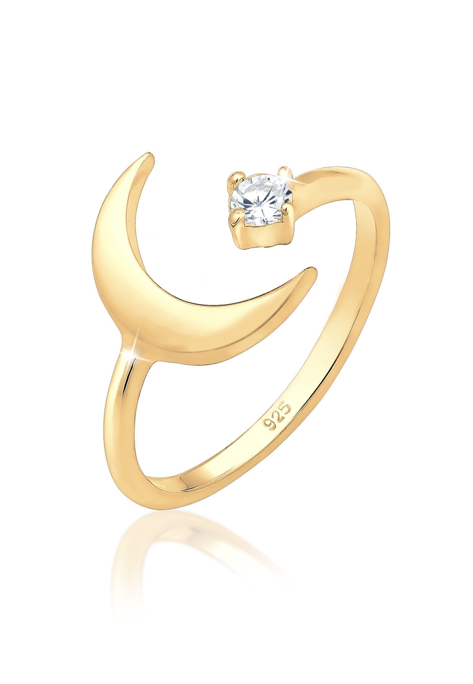 Elli Fingerring Halbmond Zirkonia Weiß 925 günstig online kaufen