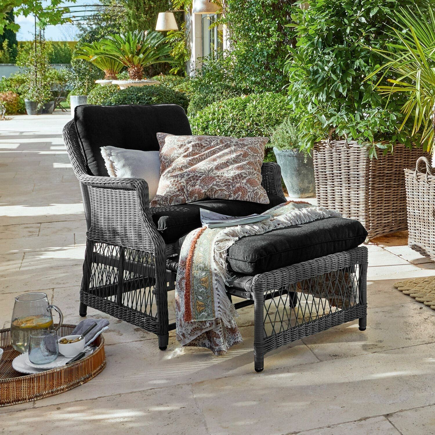 Mirabeau Gartensessel Sessel Howe grau/schwarz