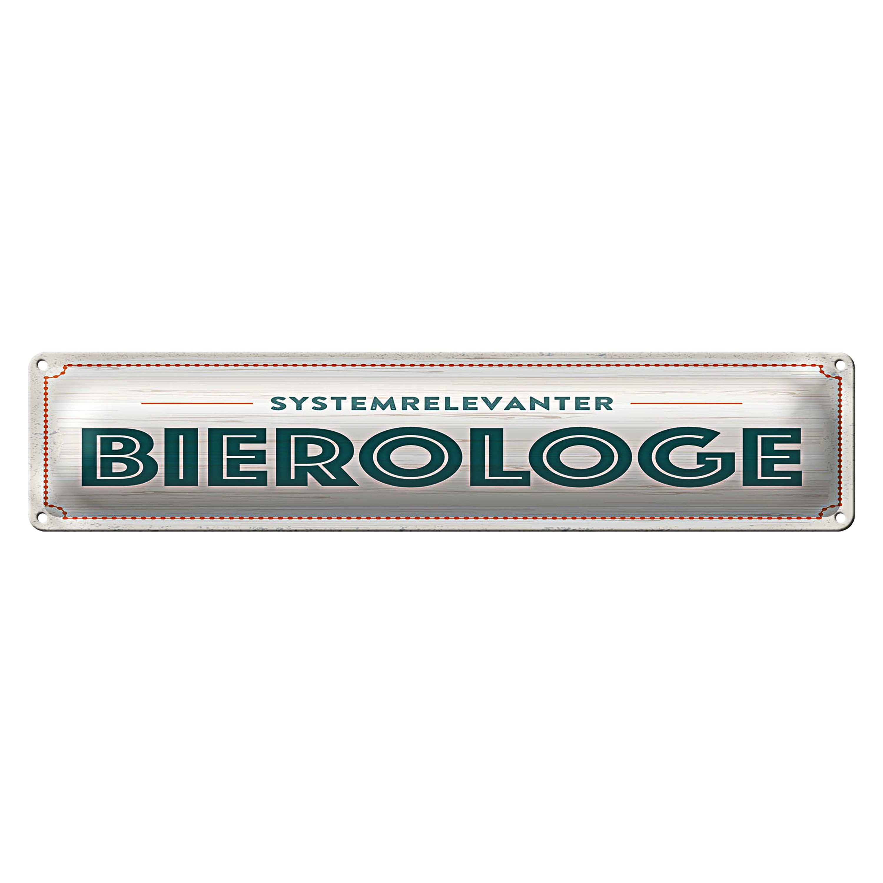 Metallschild Blechschild 46x10cm Systemrelevanter Bierologe Dekoration