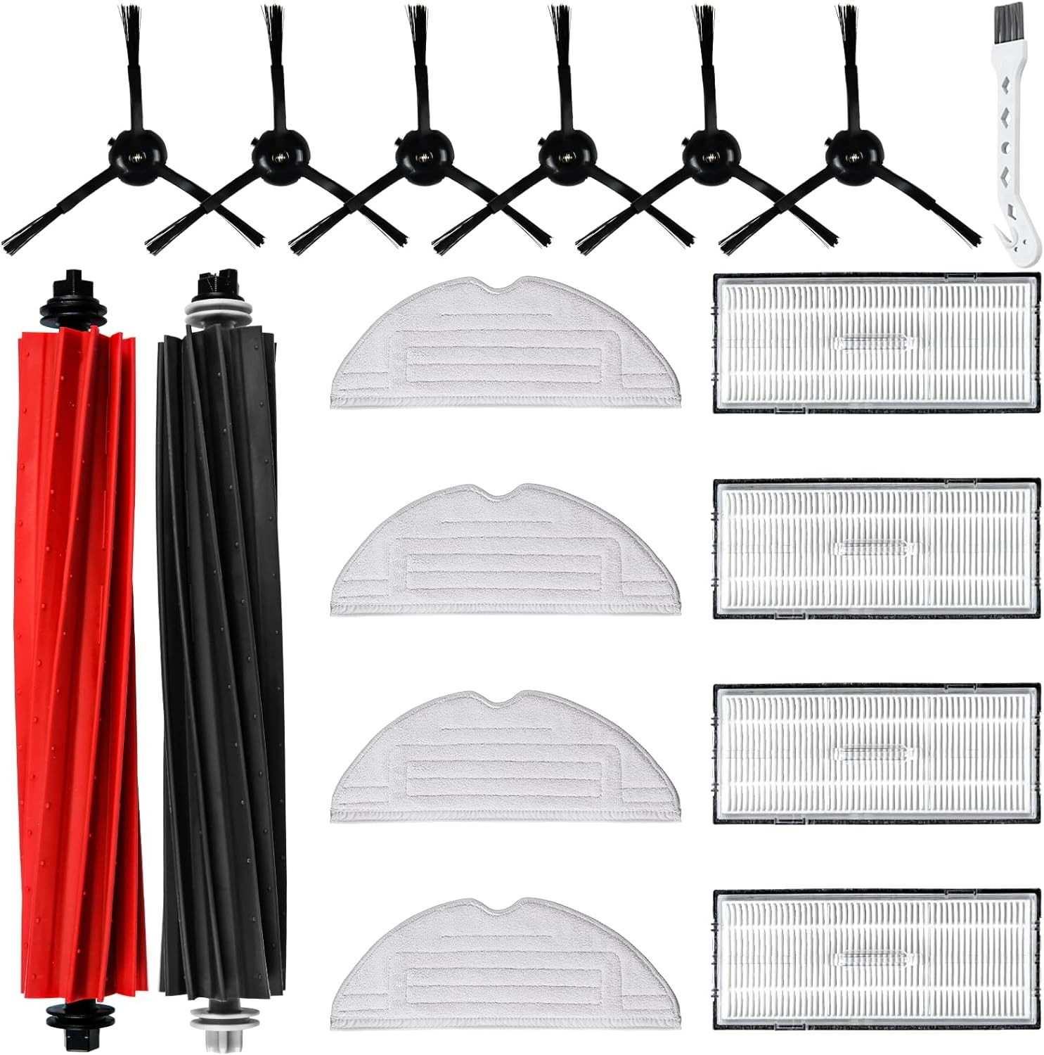 FELIXLEO Staubsaugerdüsen-Set Zubehör für Roborock S8 / S8+ Saugroboter mit 2 Hauptbürste, (17-tlg)