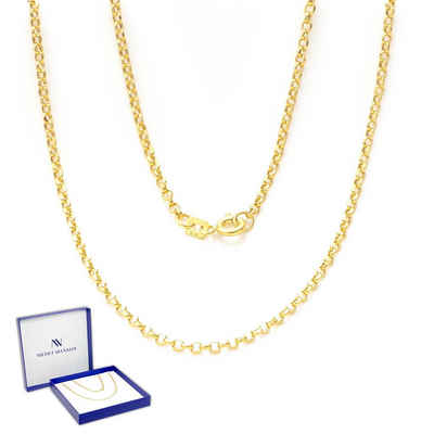 Nicole Manson Goldkette Anker kette 585 Gold 14K 1,8 mm - 2,4 mm Breite Halskette, Ankerkette