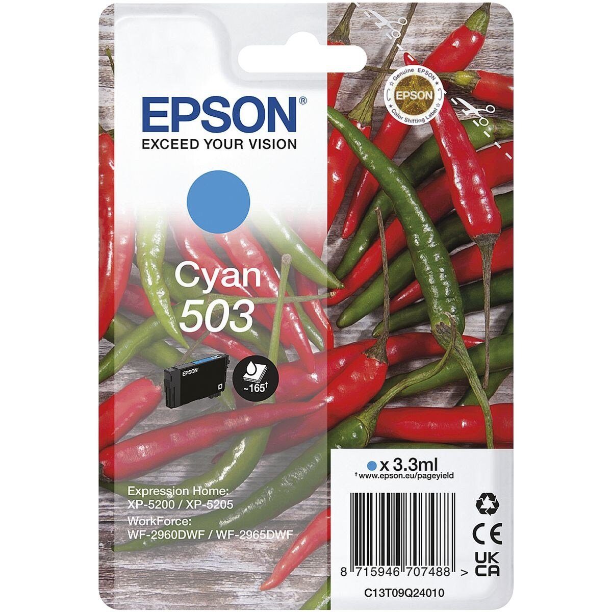 Epson 503 Tintenpatrone (1-tlg., Original Druckerpatrone, cyan) | Tintenpatronen